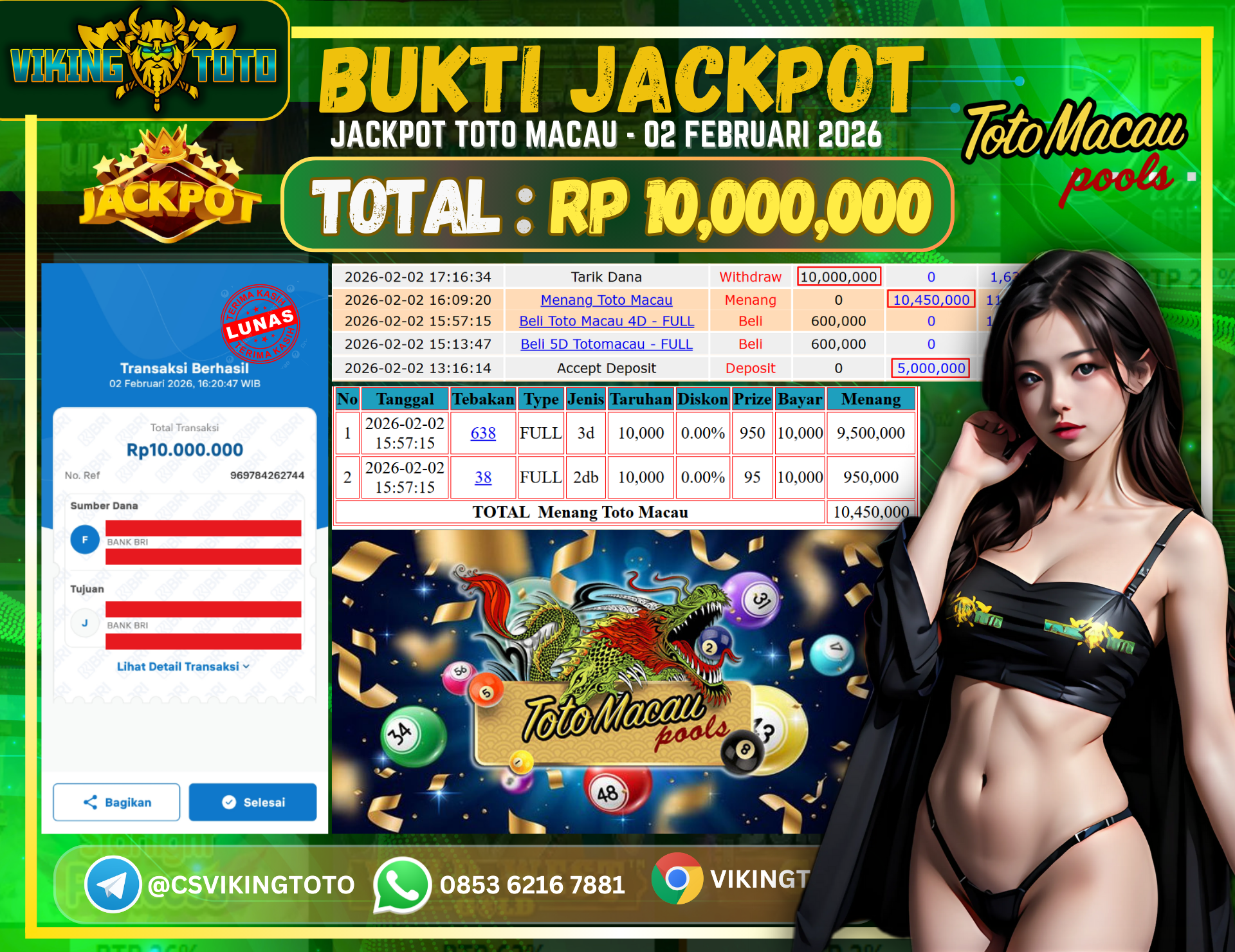 Bukti Jackpot Lunas VikingToto