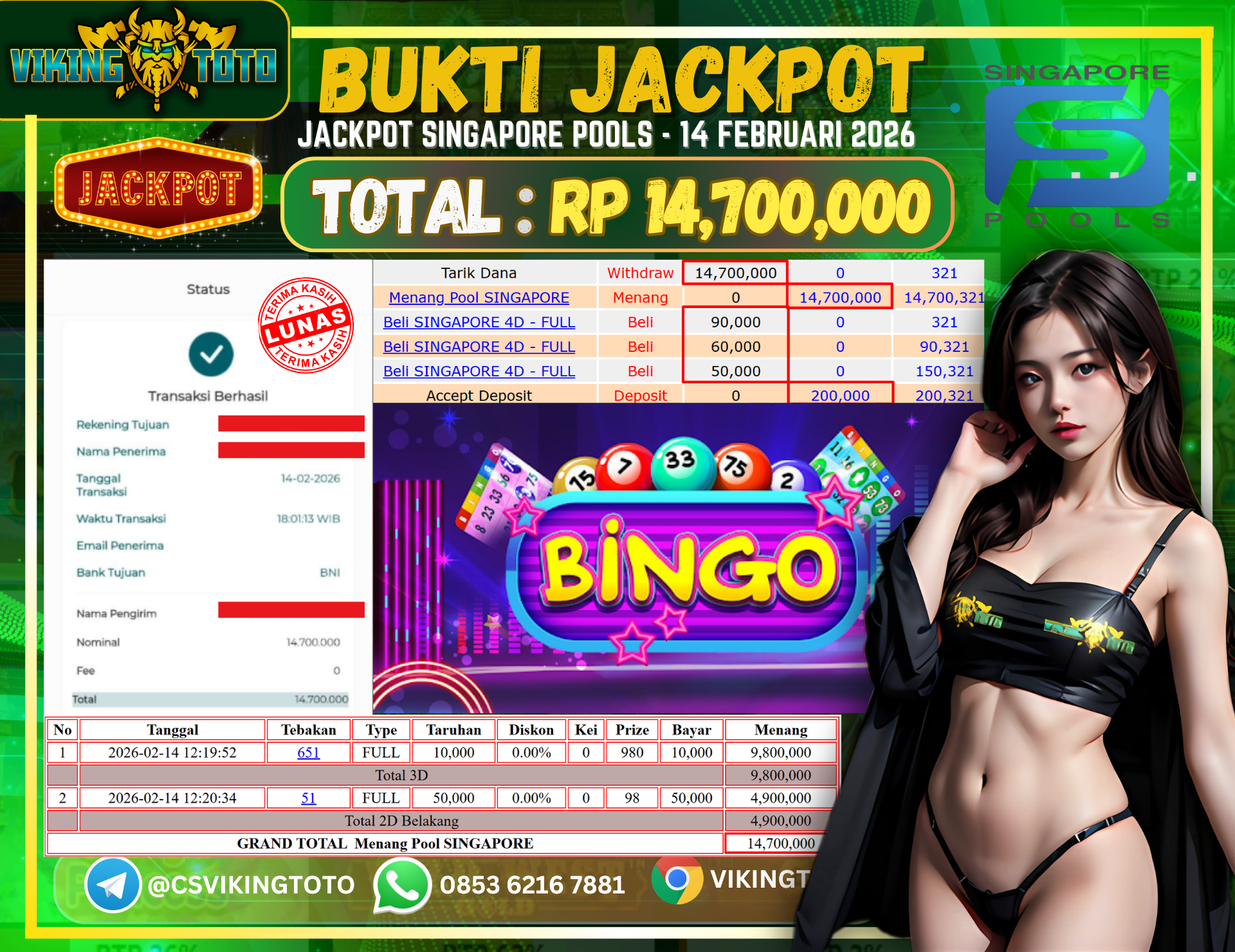 Bukti Jackpot Lunas VikingToto