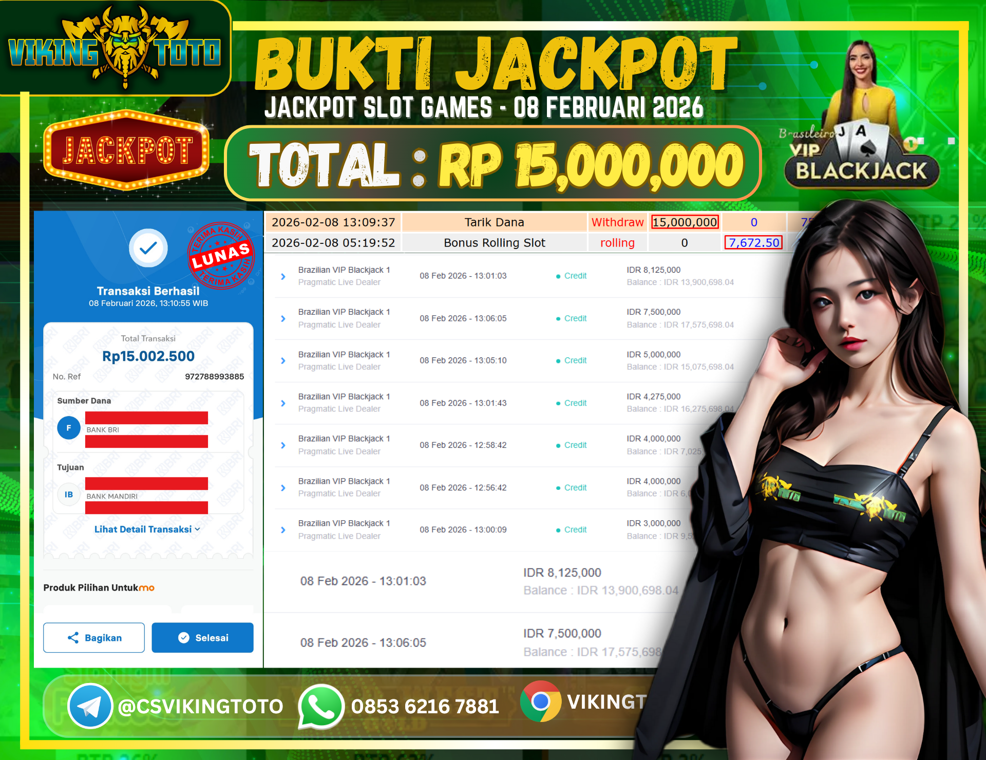 Bukti Jackpot Lunas VikingToto