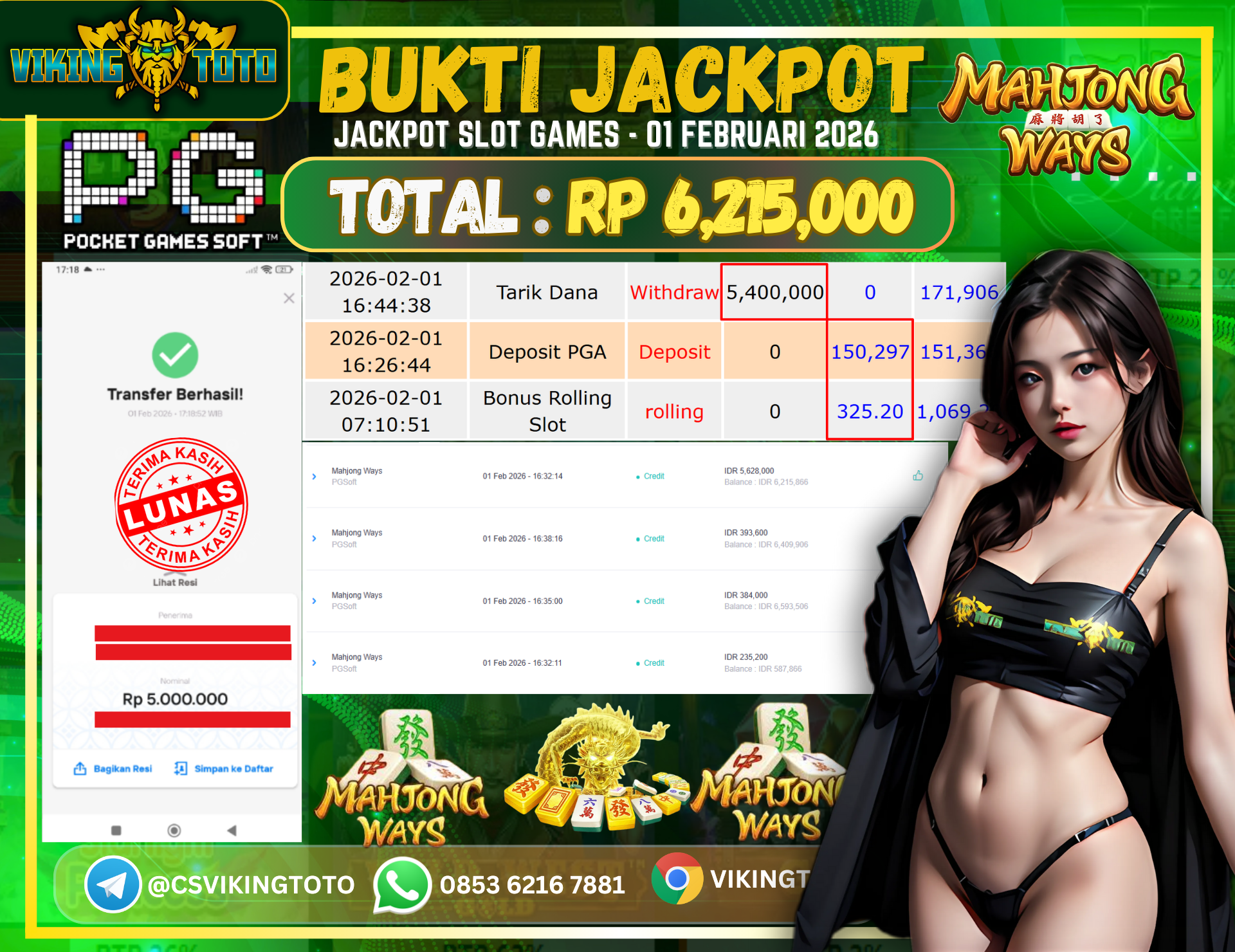 Bukti Jackpot Lunas VikingToto