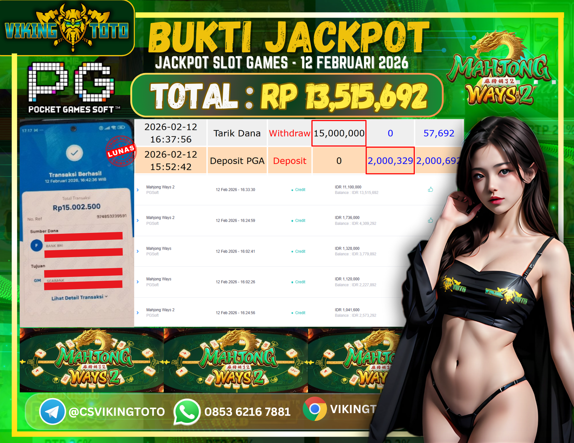 Bukti Jackpot Lunas VikingToto