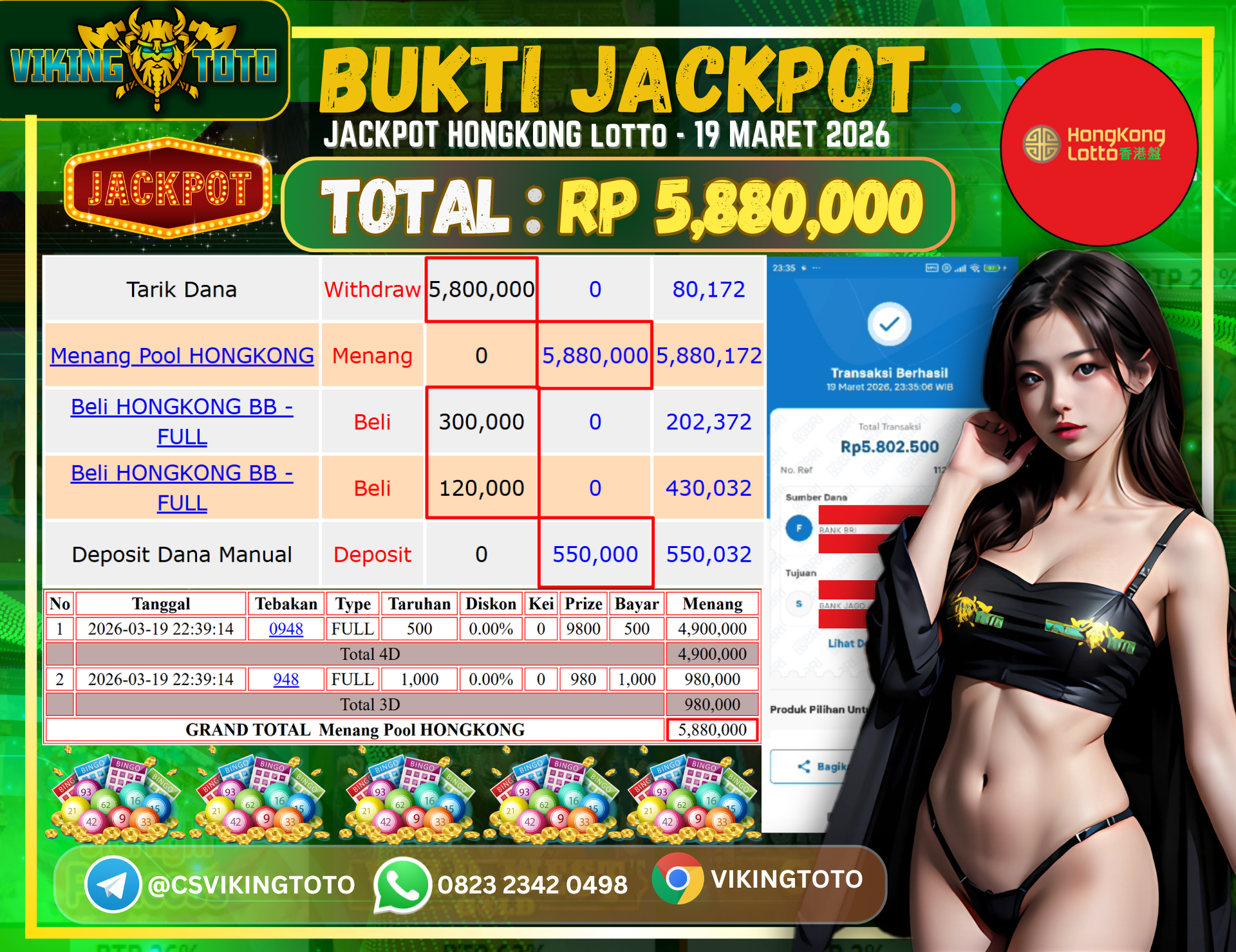 Bukti Jackpot Lunas VikingToto