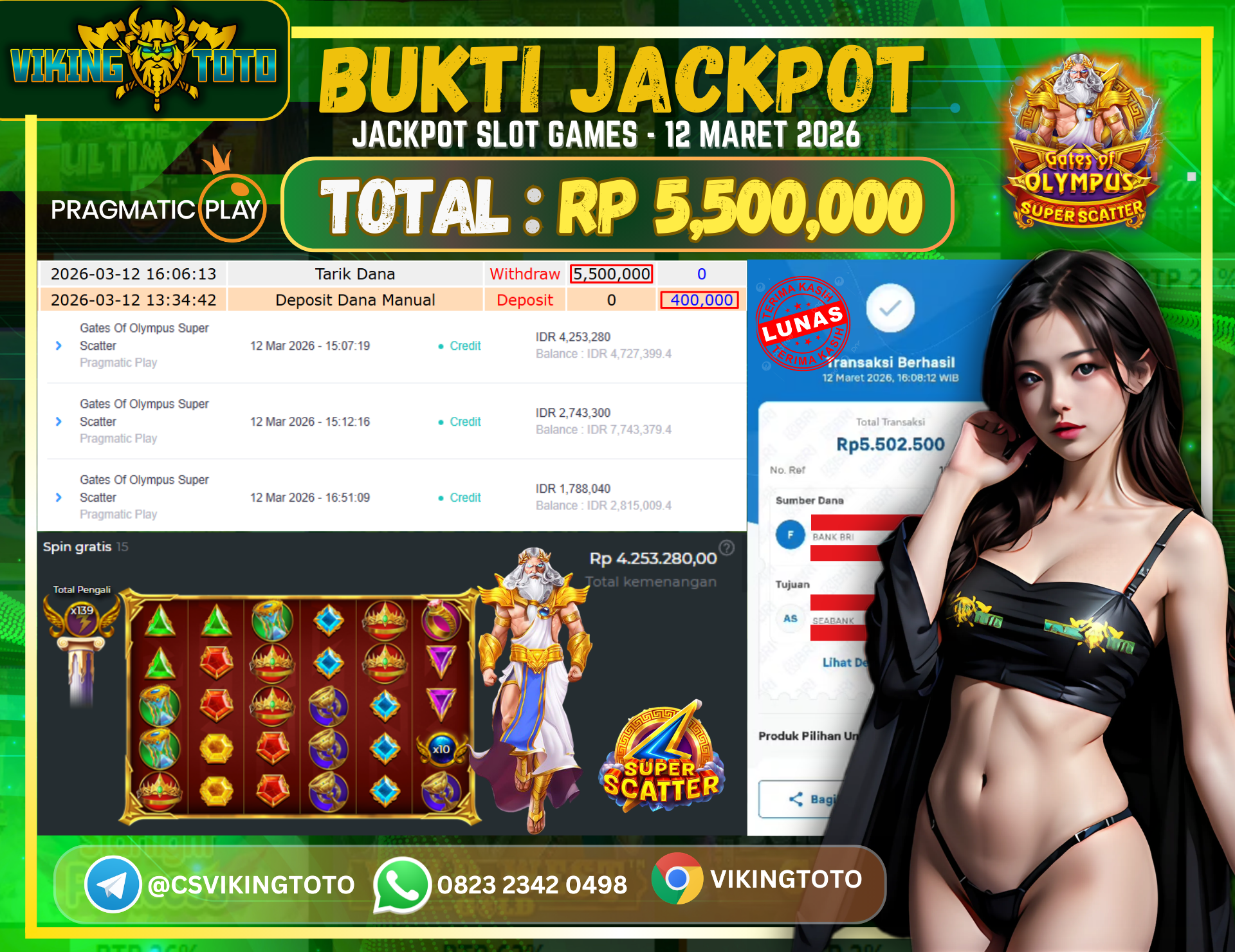 Bukti Jackpot Lunas VikingToto