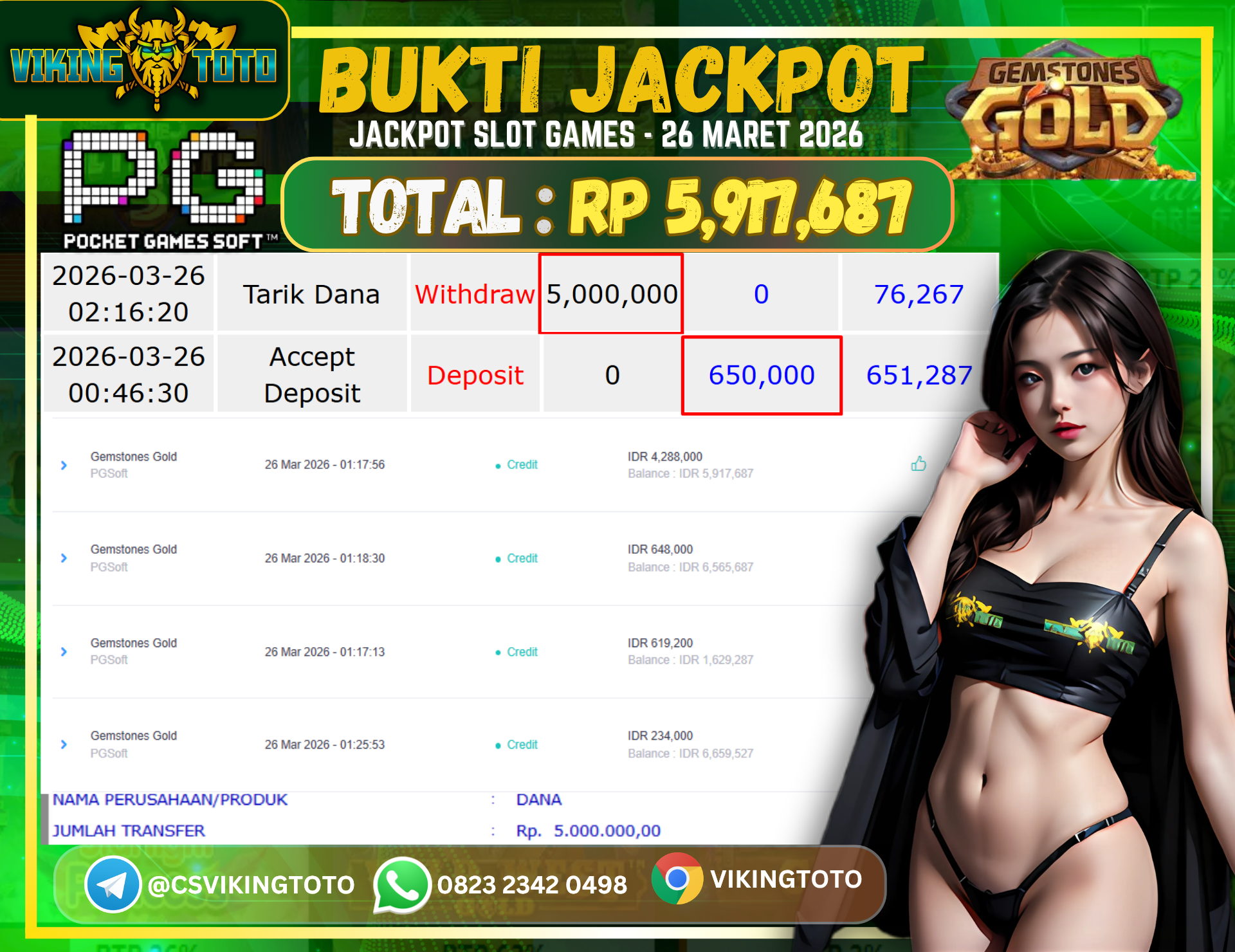 Bukti Jackpot Lunas VikingToto