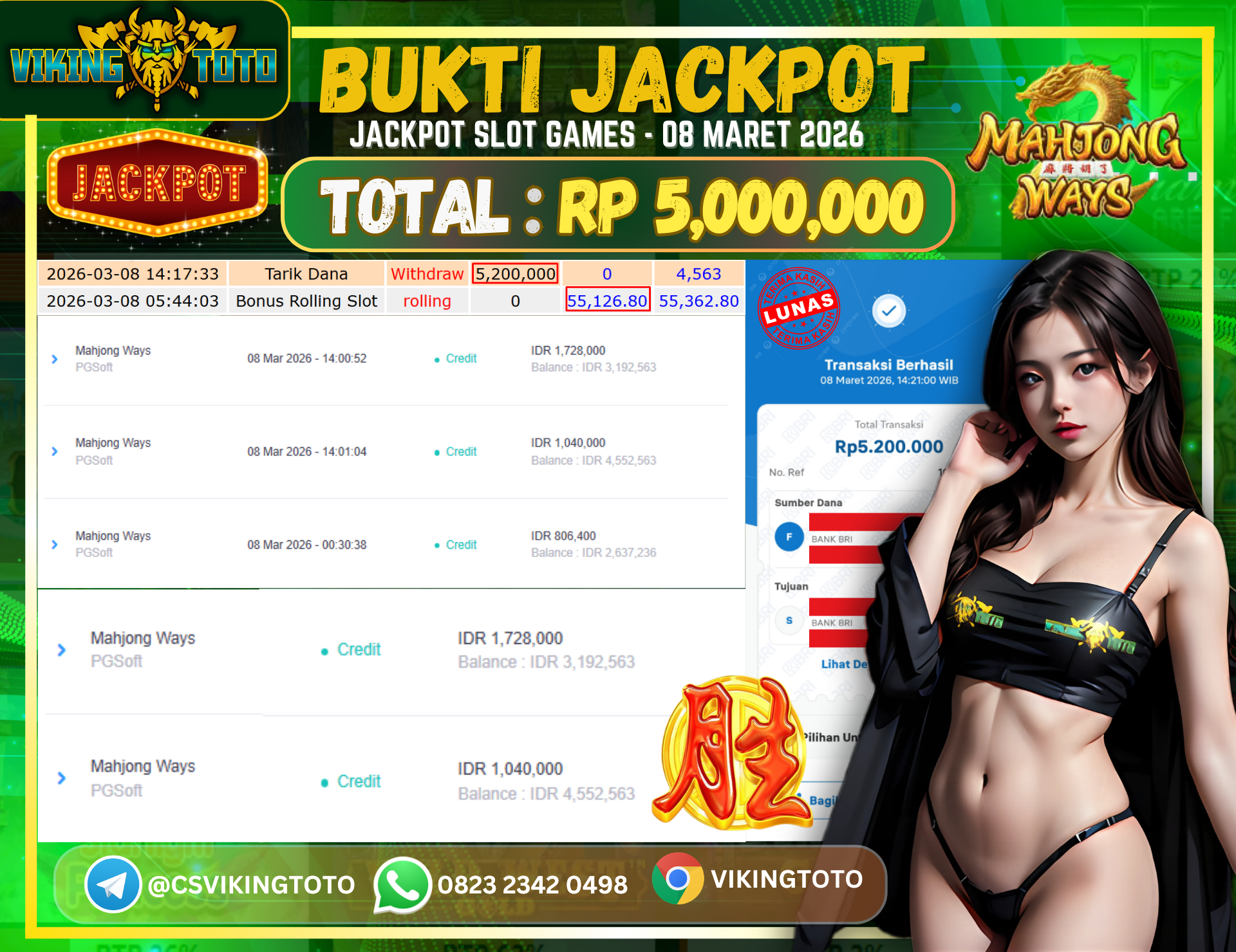 Bukti Jackpot Lunas VikingToto