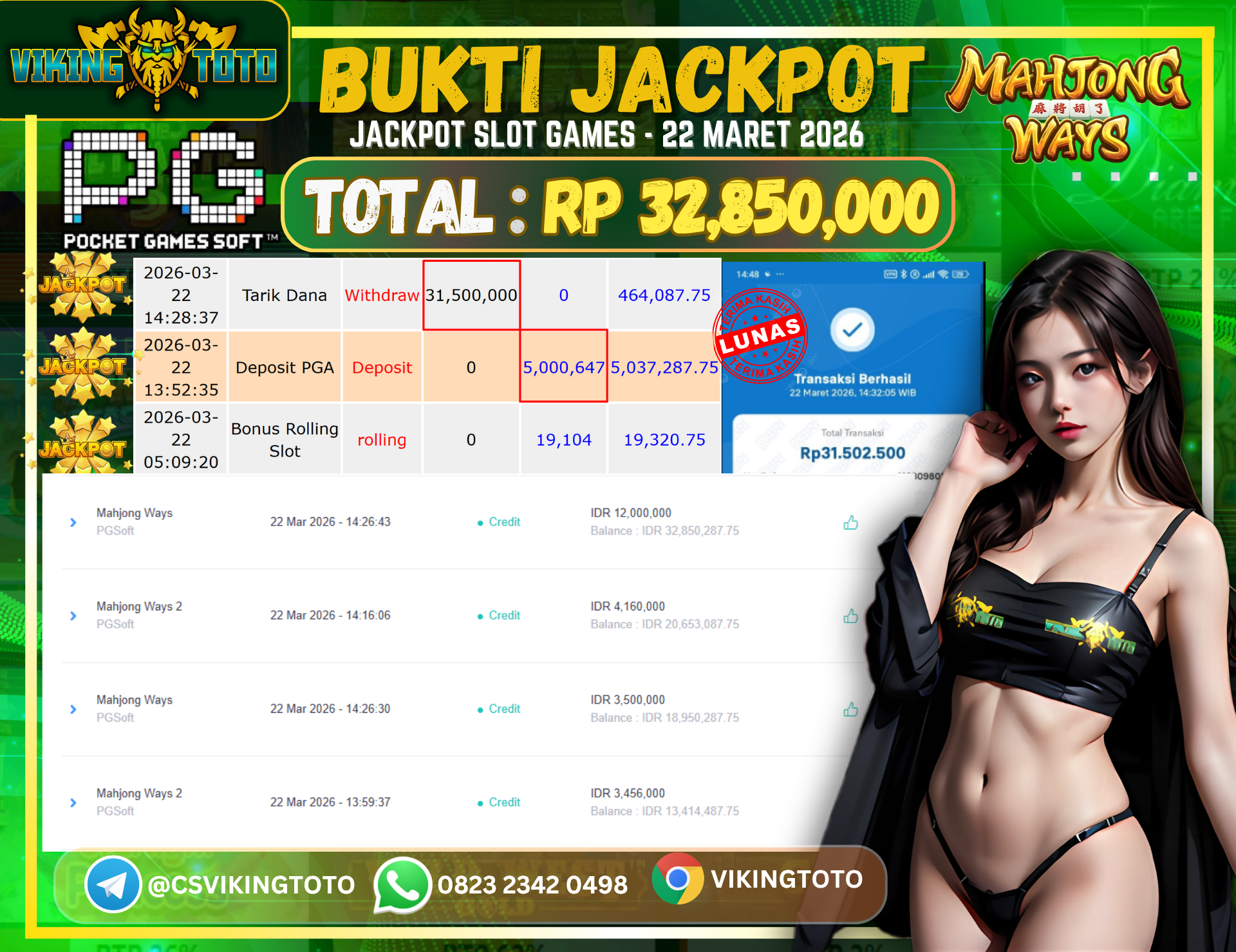 Bukti Jackpot Lunas VikingToto