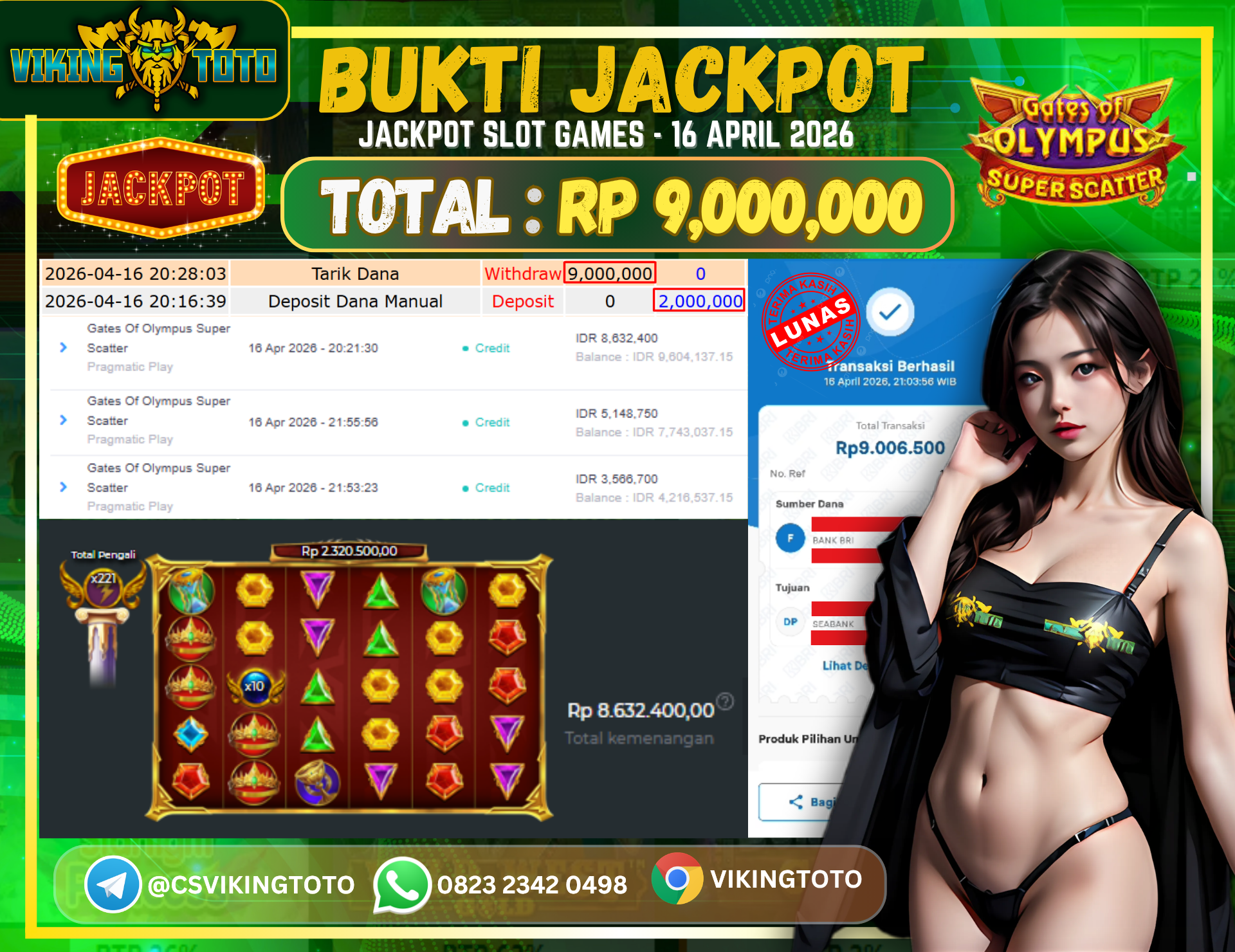 Bukti Jackpot Lunas VikingToto