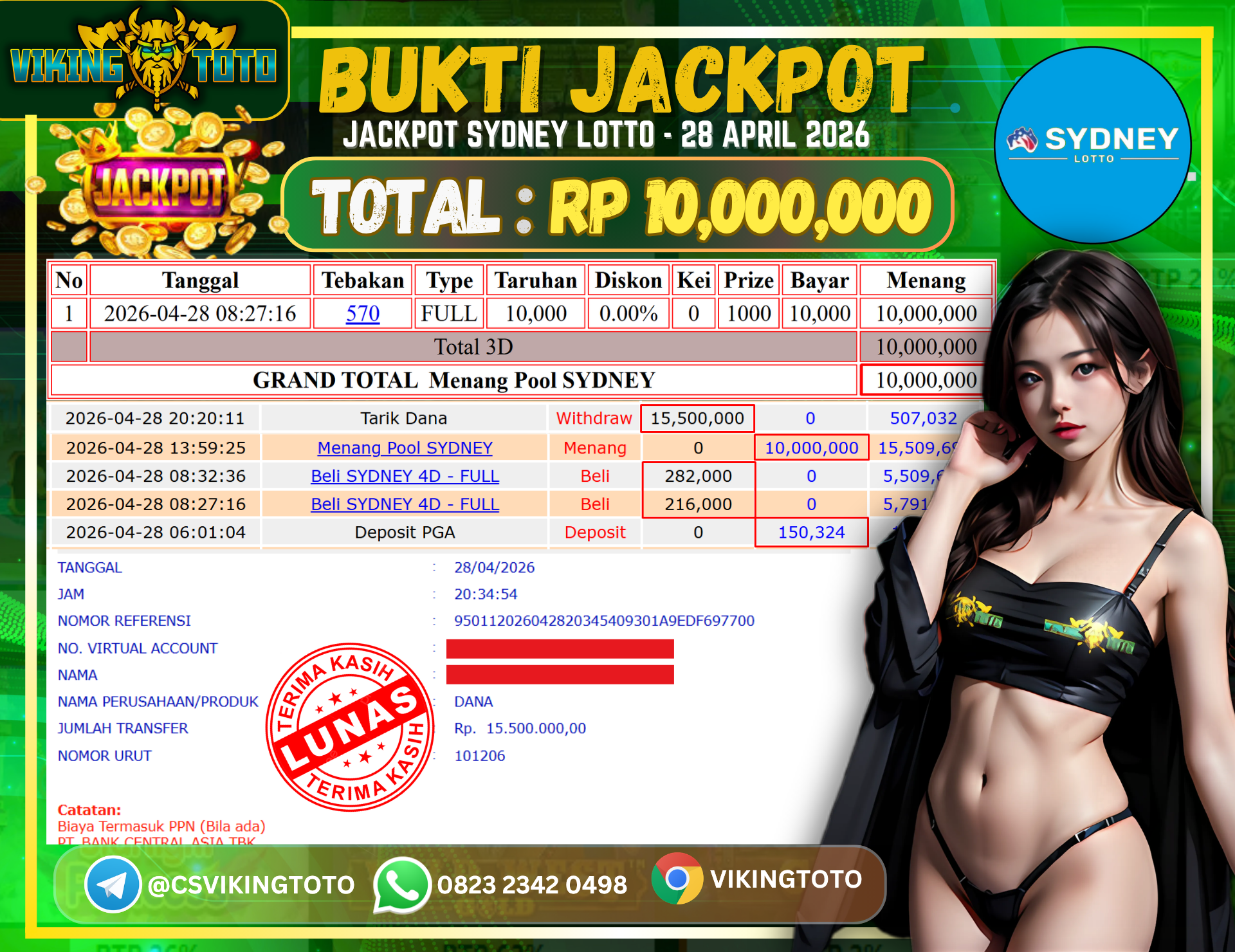 Bukti Jackpot Lunas VikingToto