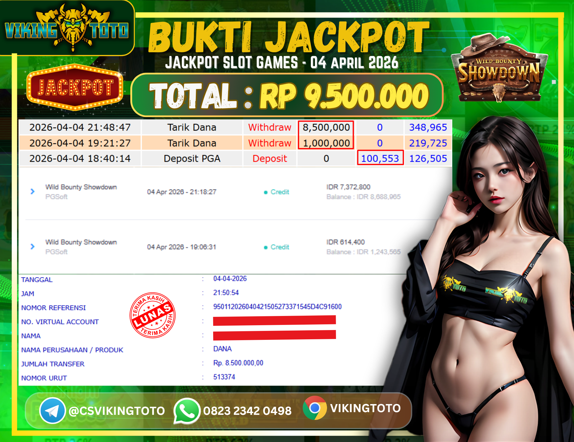 Bukti Jackpot Lunas VikingToto