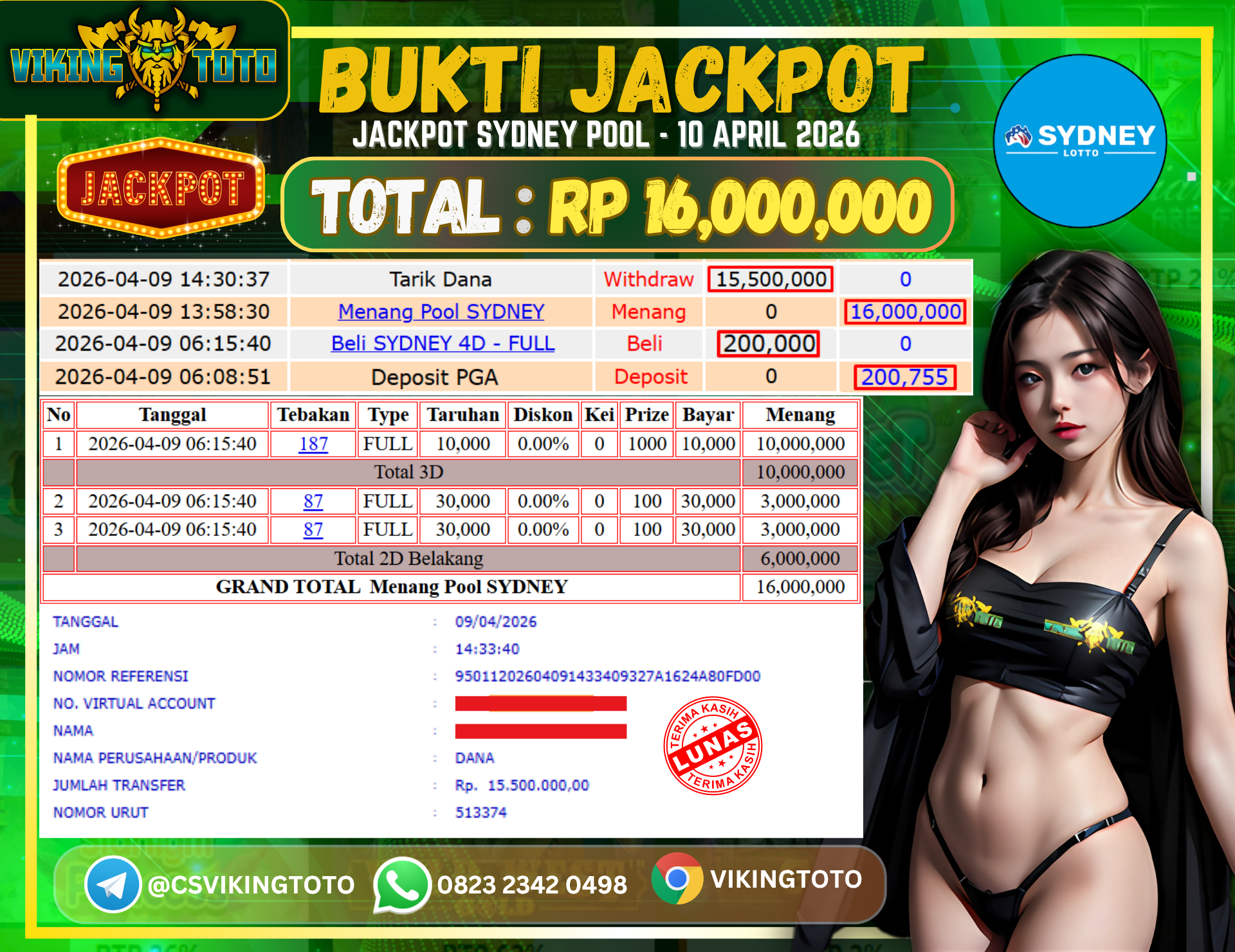 Bukti Jackpot Lunas VikingToto