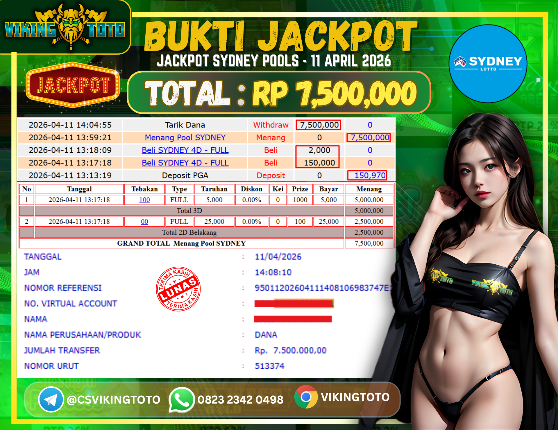 Bukti Jackpot Lunas VikingToto