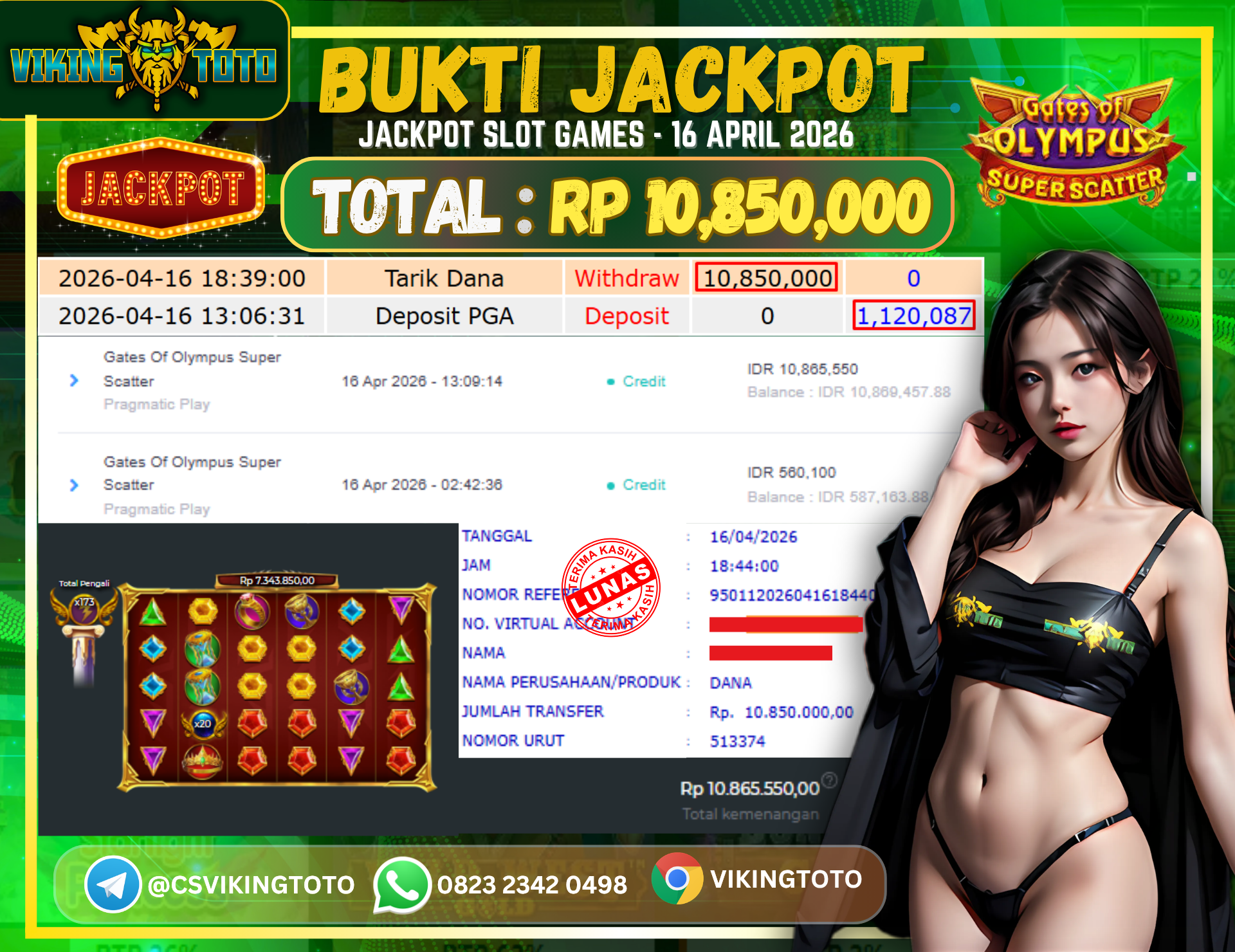 Bukti Jackpot Lunas VikingToto