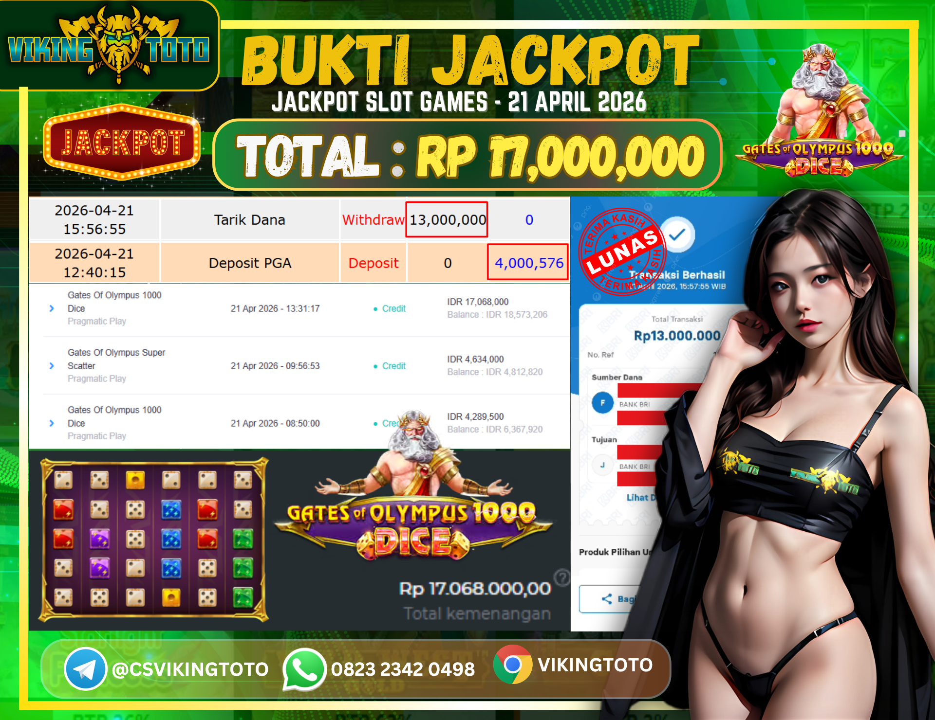 Bukti Jackpot Lunas VikingToto