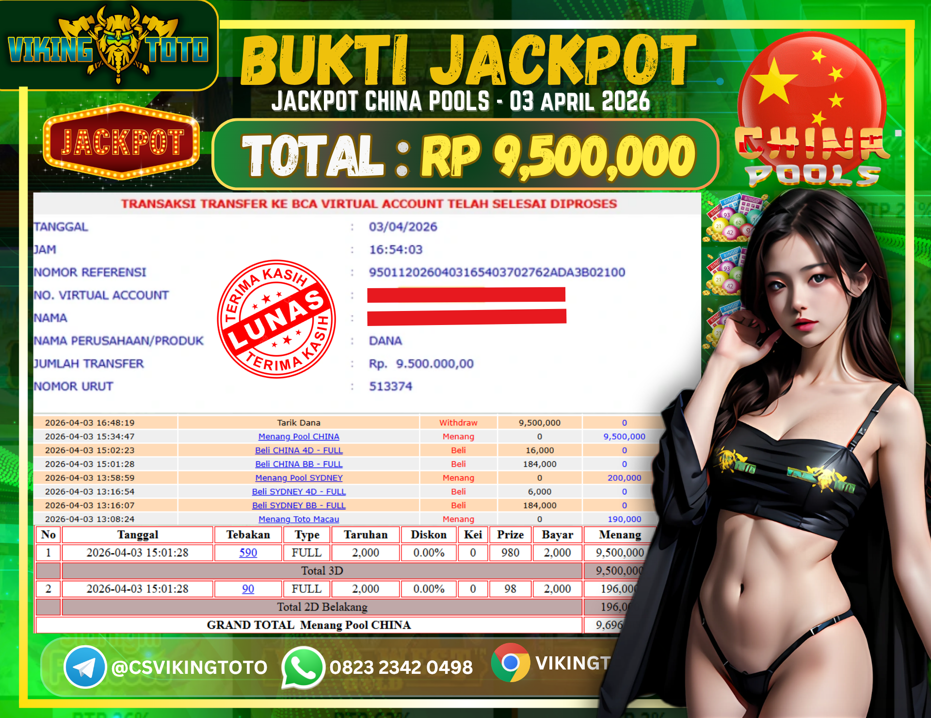 Bukti Jackpot Lunas VikingToto