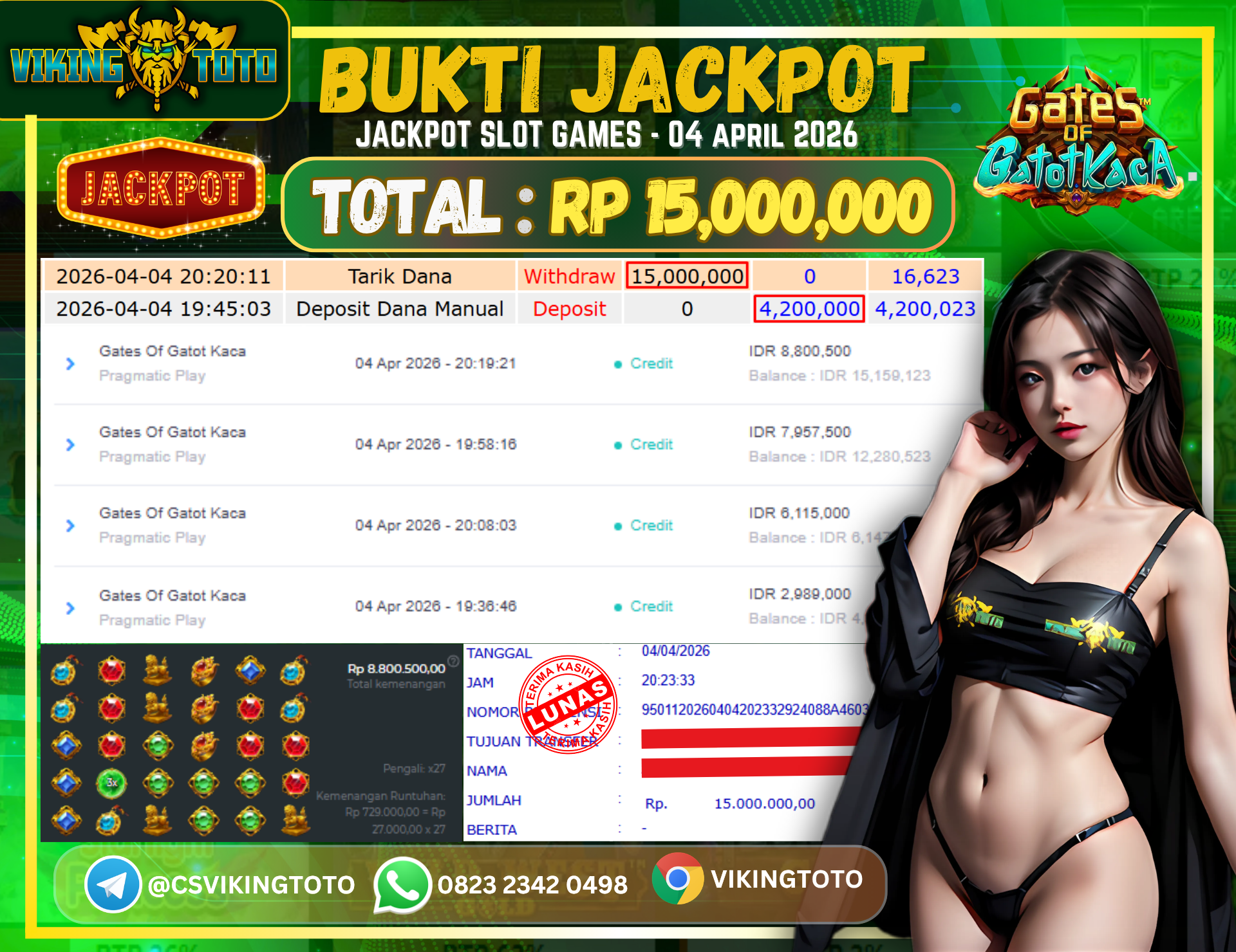 Bukti Jackpot Lunas VikingToto