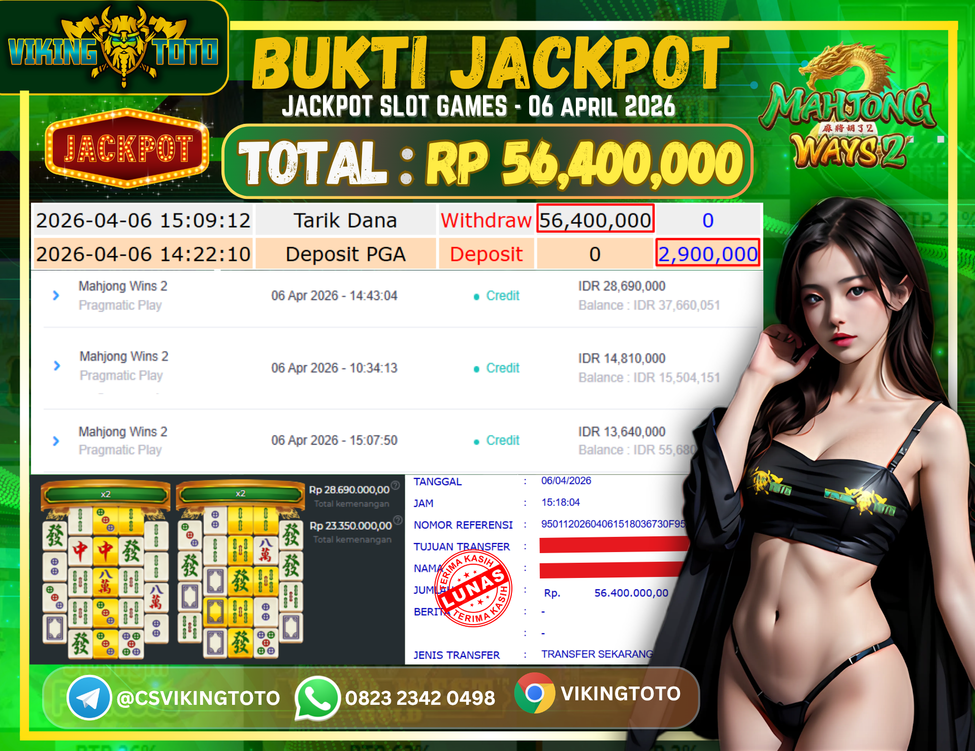 Bukti Jackpot Lunas VikingToto