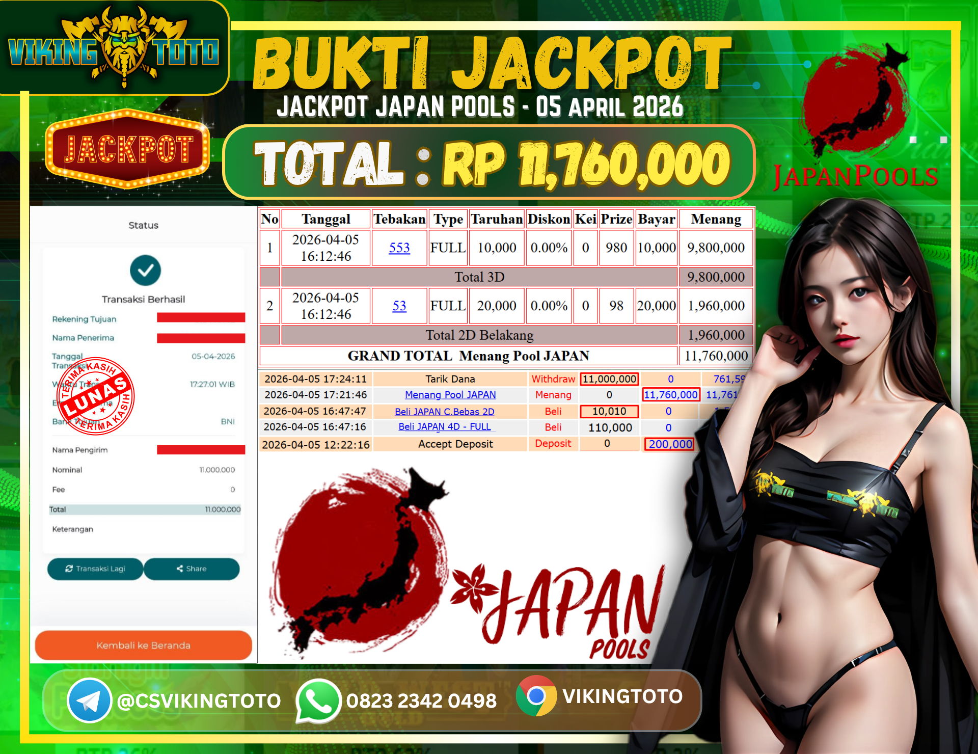 Bukti Jackpot Lunas VikingToto