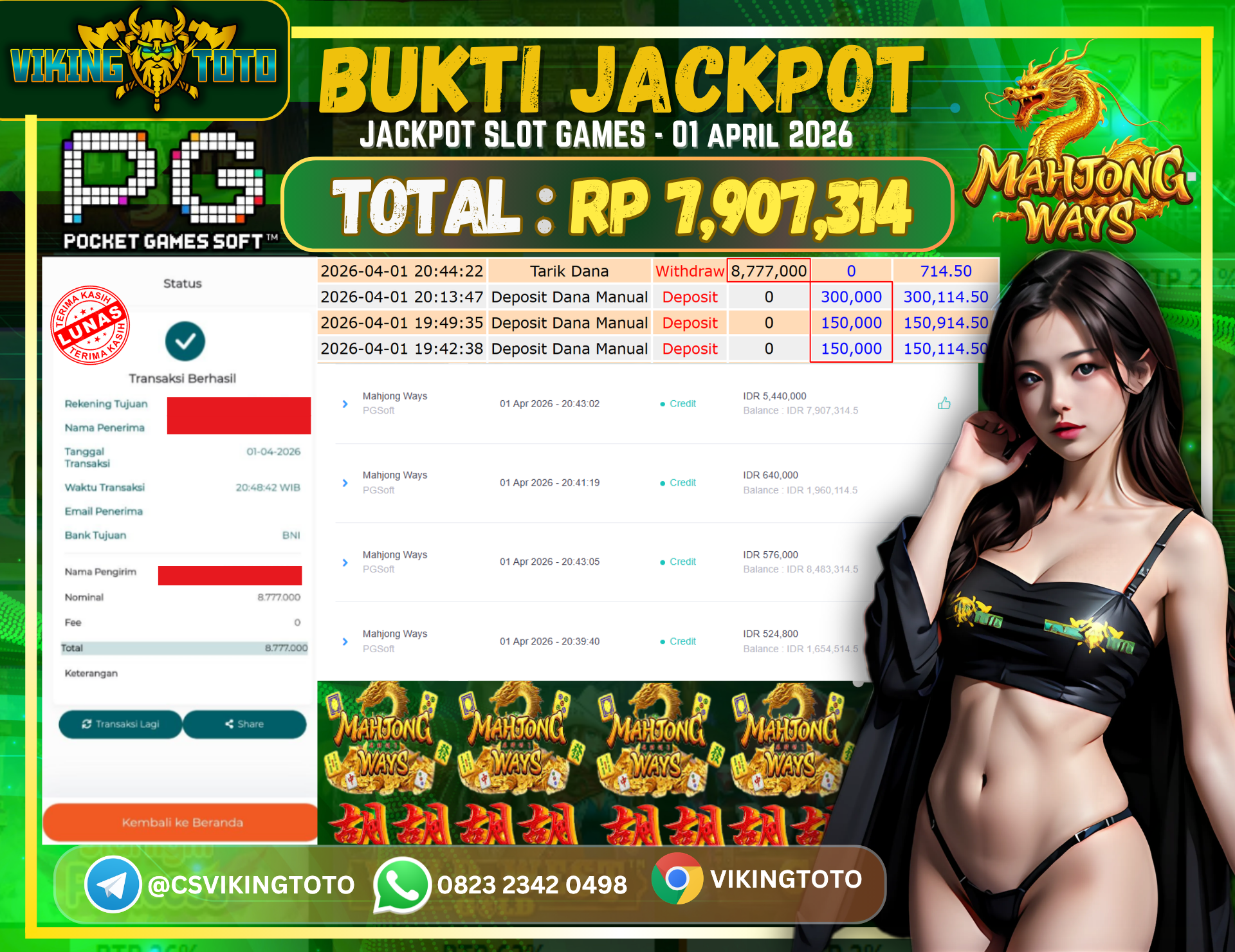 Bukti Jackpot Lunas VikingToto
