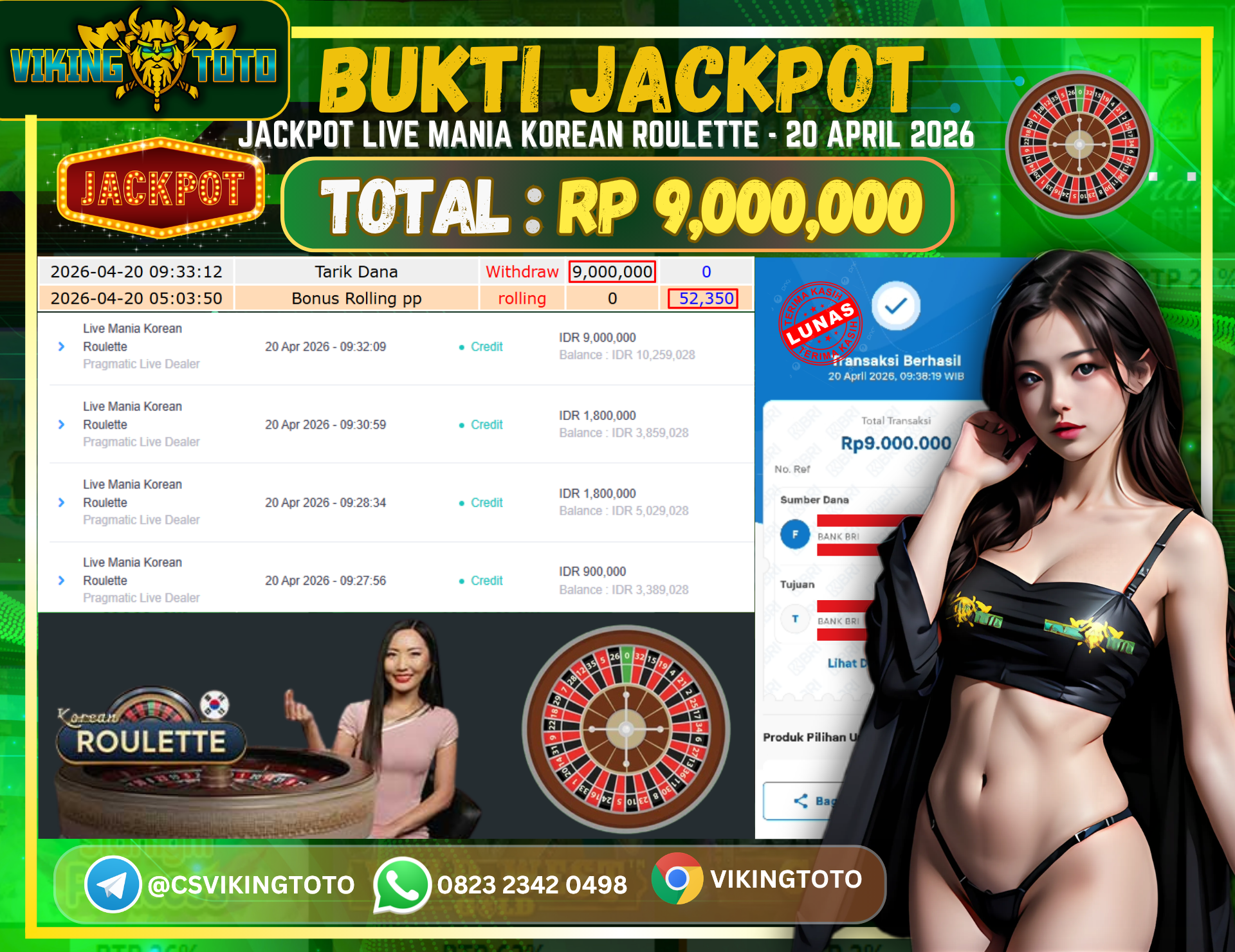 Bukti Jackpot Lunas VikingToto