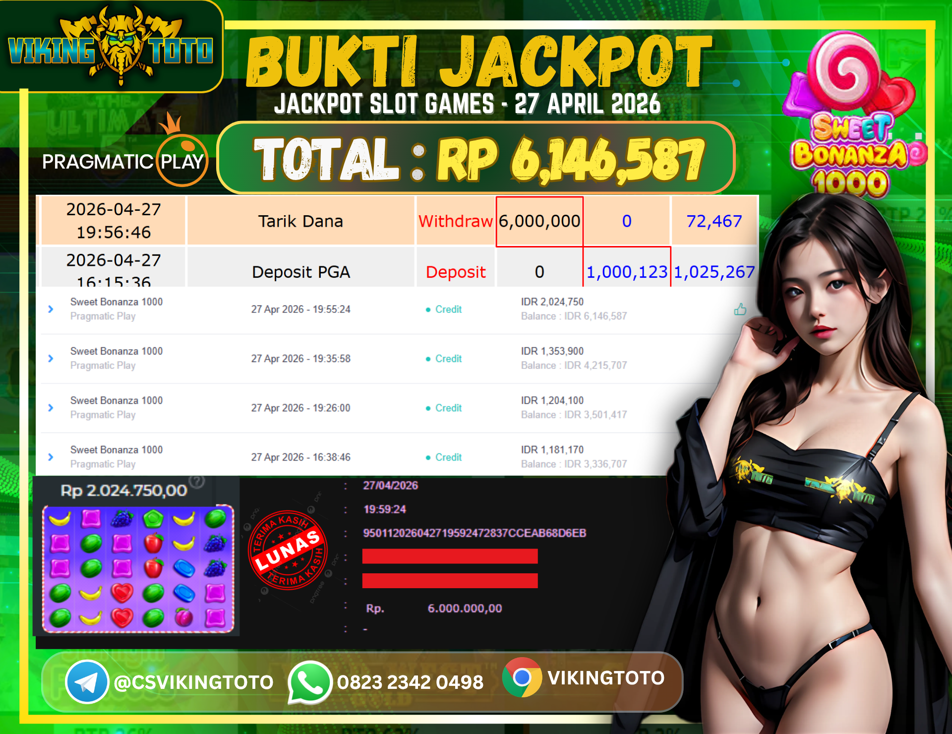 Bukti Jackpot Lunas VikingToto