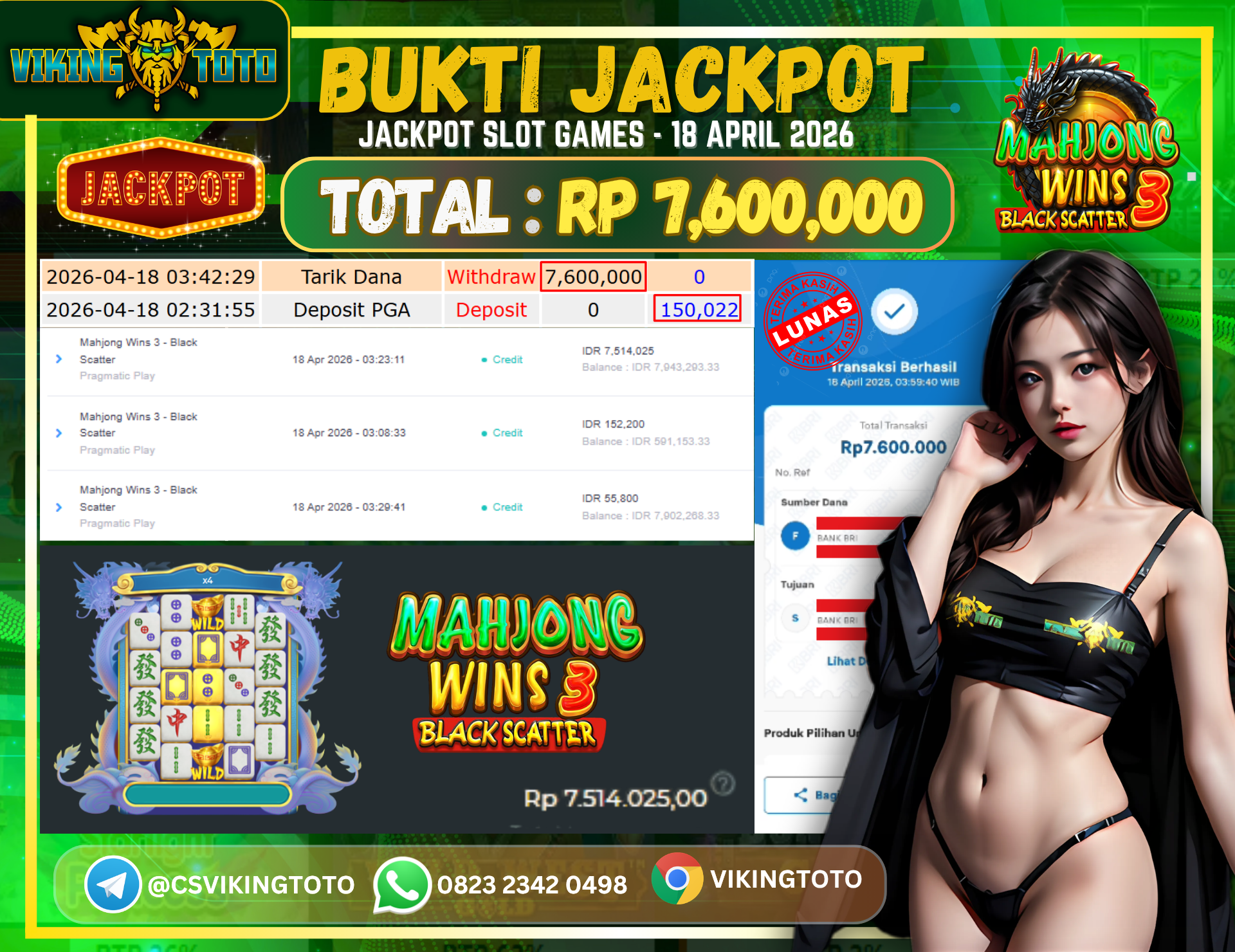 Bukti Jackpot Lunas VikingToto