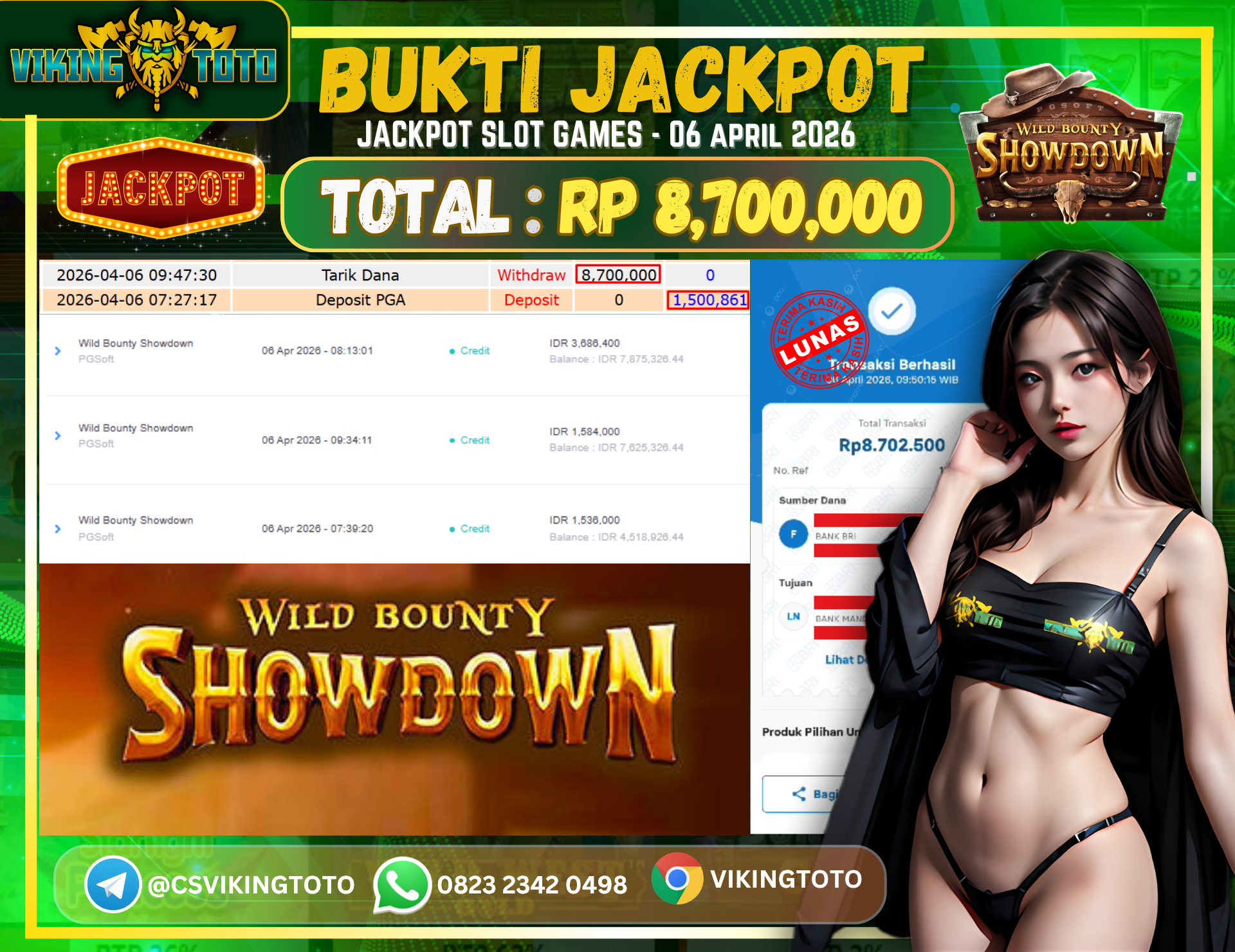 Bukti Jackpot Lunas VikingToto