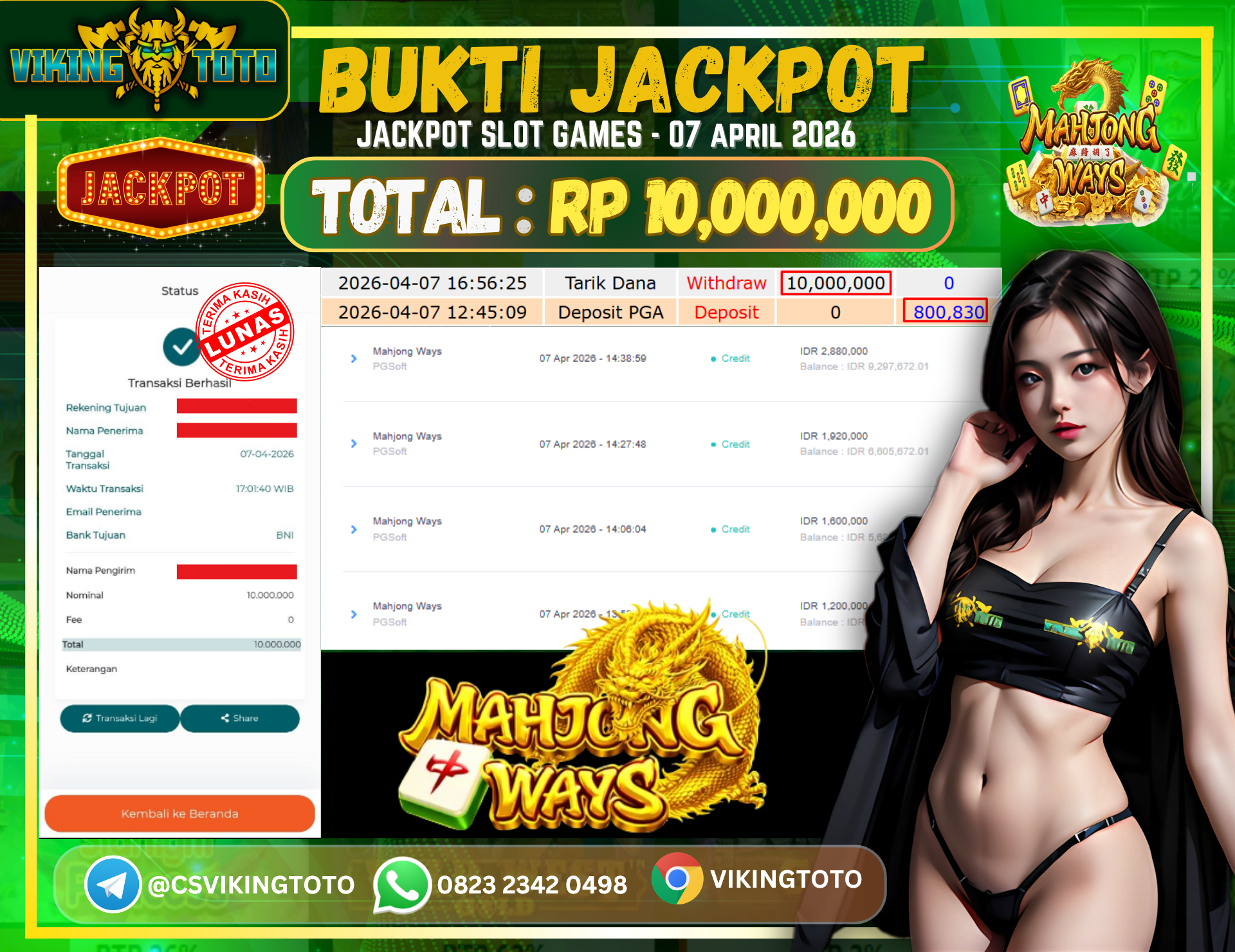 Bukti Jackpot Lunas VikingToto