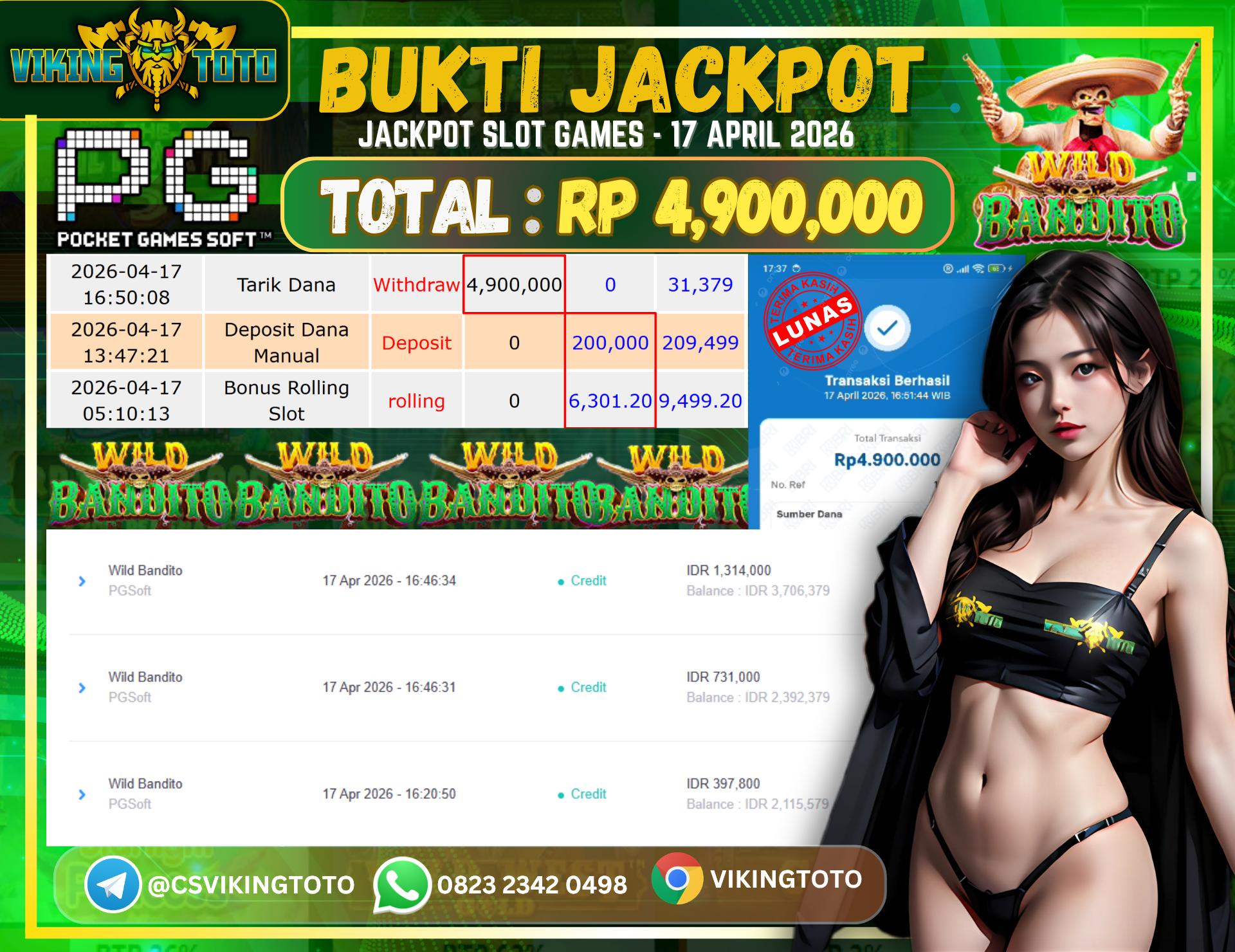 Bukti Jackpot Lunas VikingToto