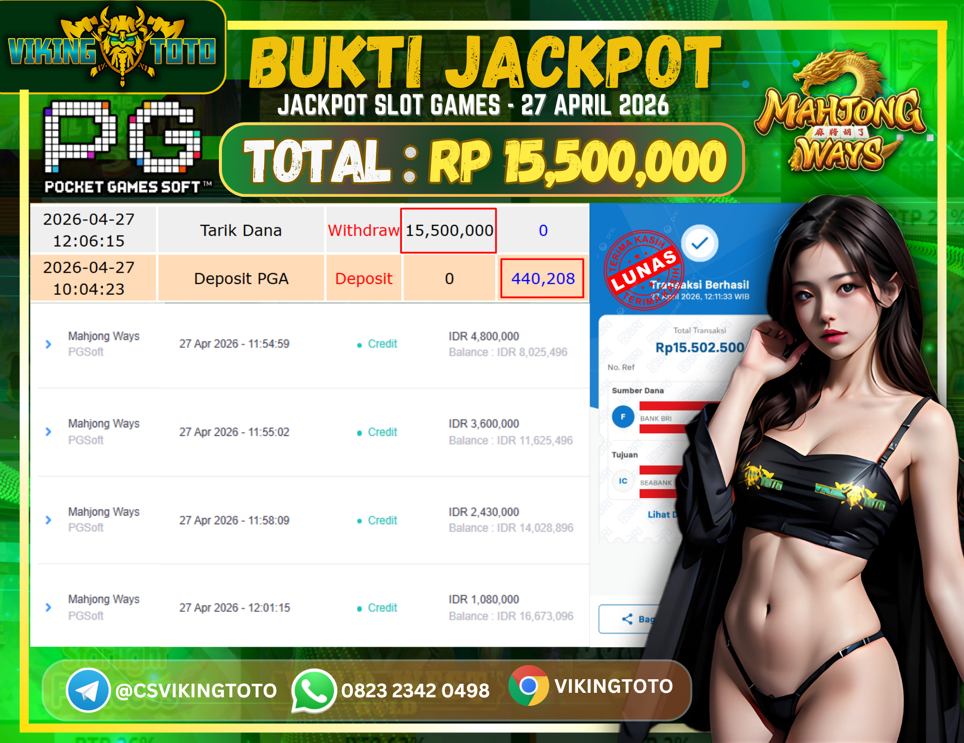 Bukti Jackpot Lunas VikingToto