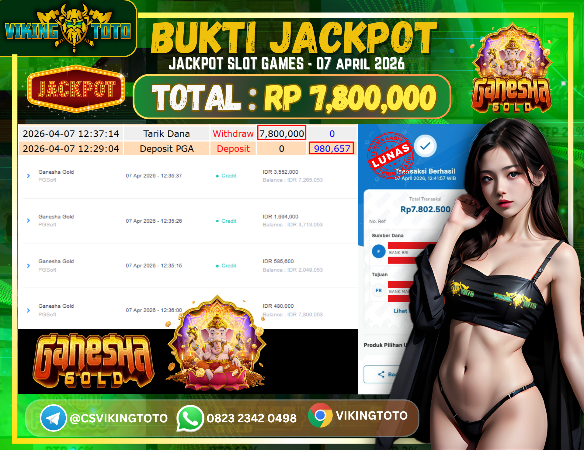 Bukti Jackpot Lunas VikingToto