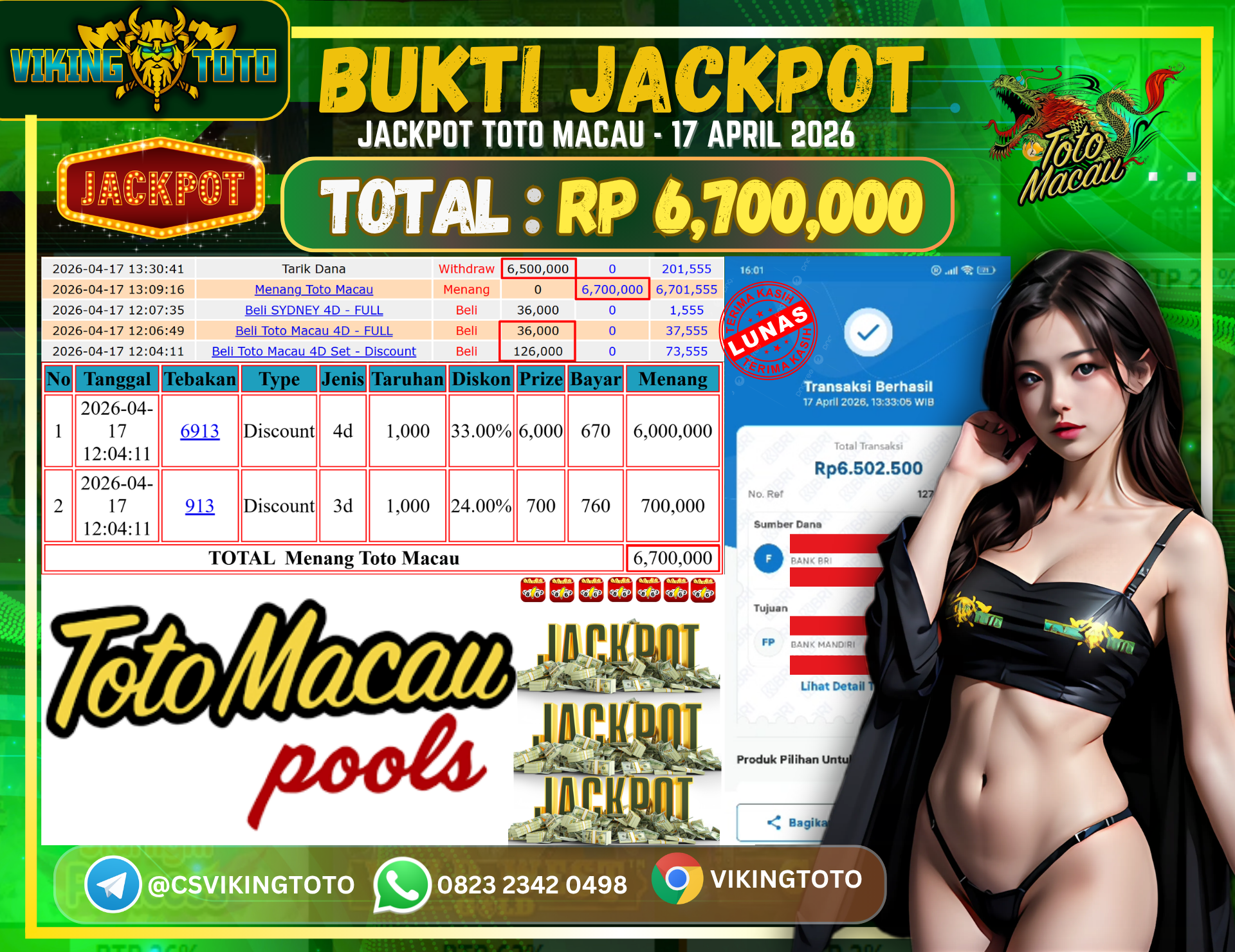Bukti Jackpot Lunas VikingToto