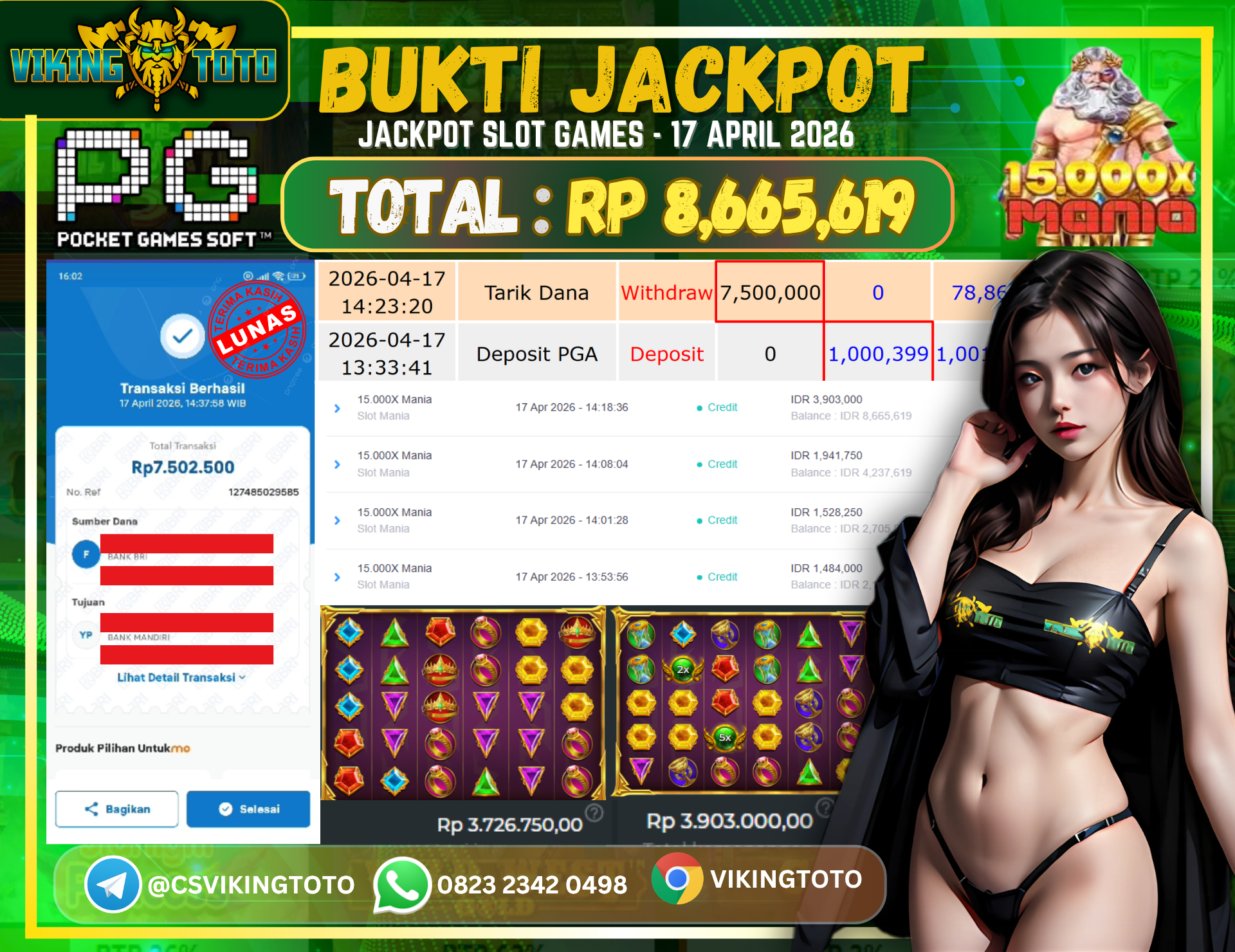 Bukti Jackpot Lunas VikingToto