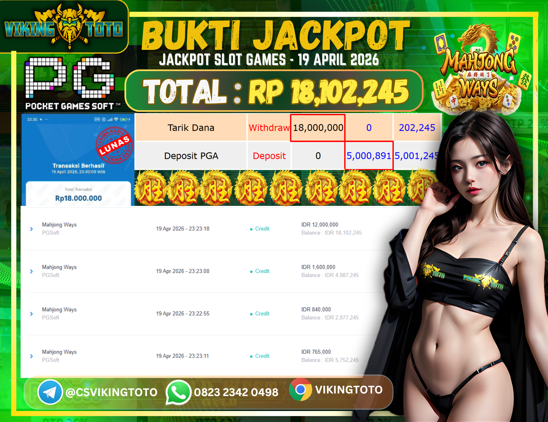 Bukti Jackpot Lunas VikingToto