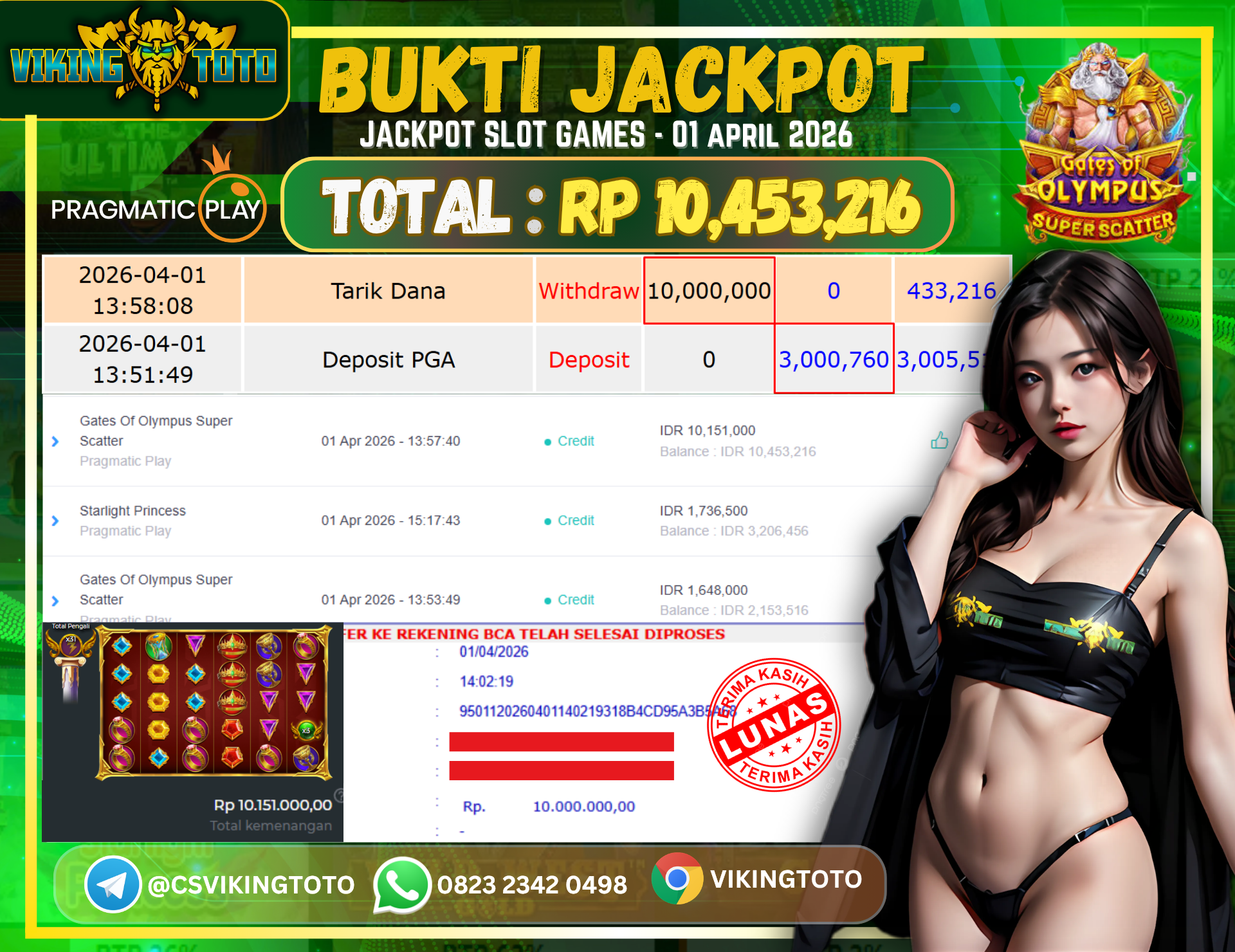 Bukti Jackpot Lunas VikingToto