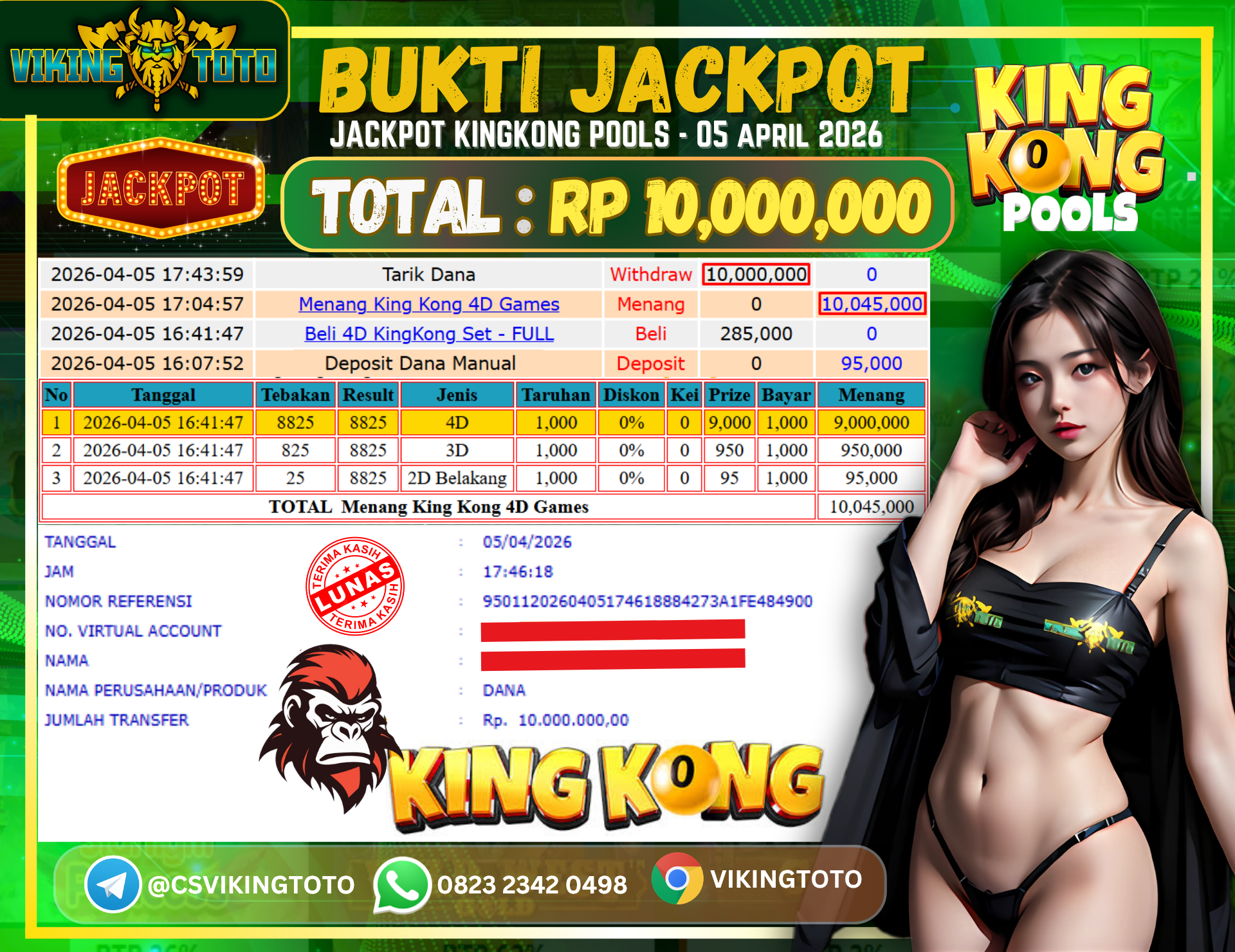 Bukti Jackpot Lunas VikingToto