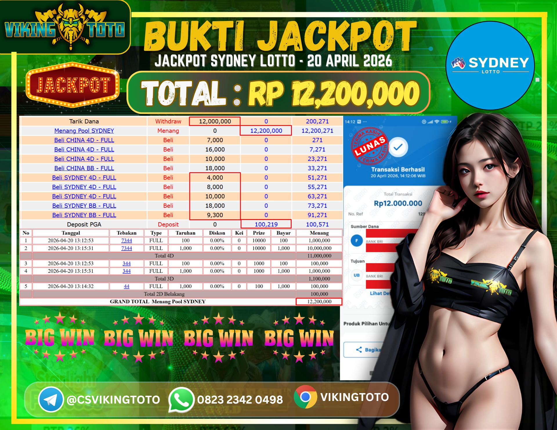 Bukti Jackpot Lunas VikingToto
