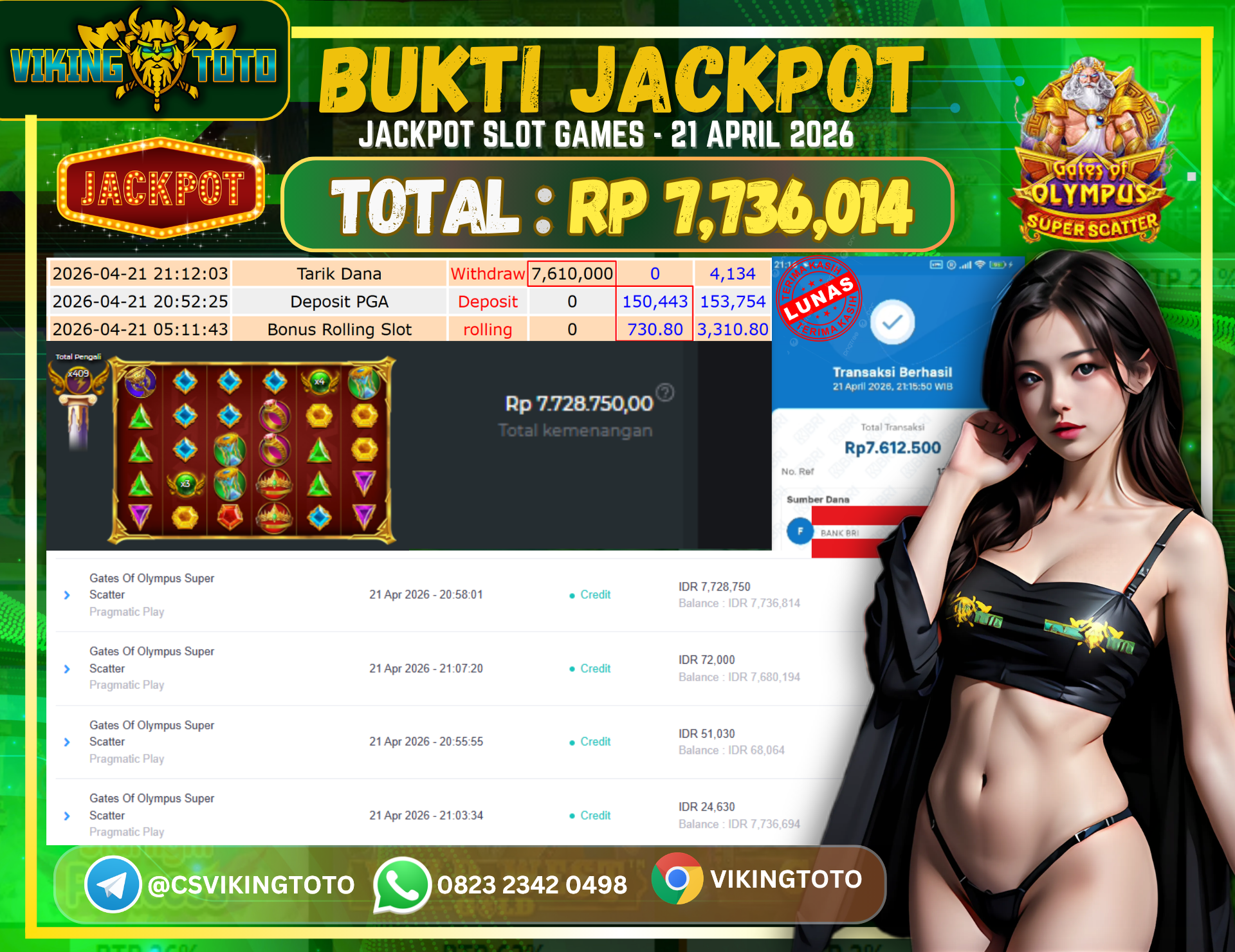 Bukti Jackpot Lunas VikingToto