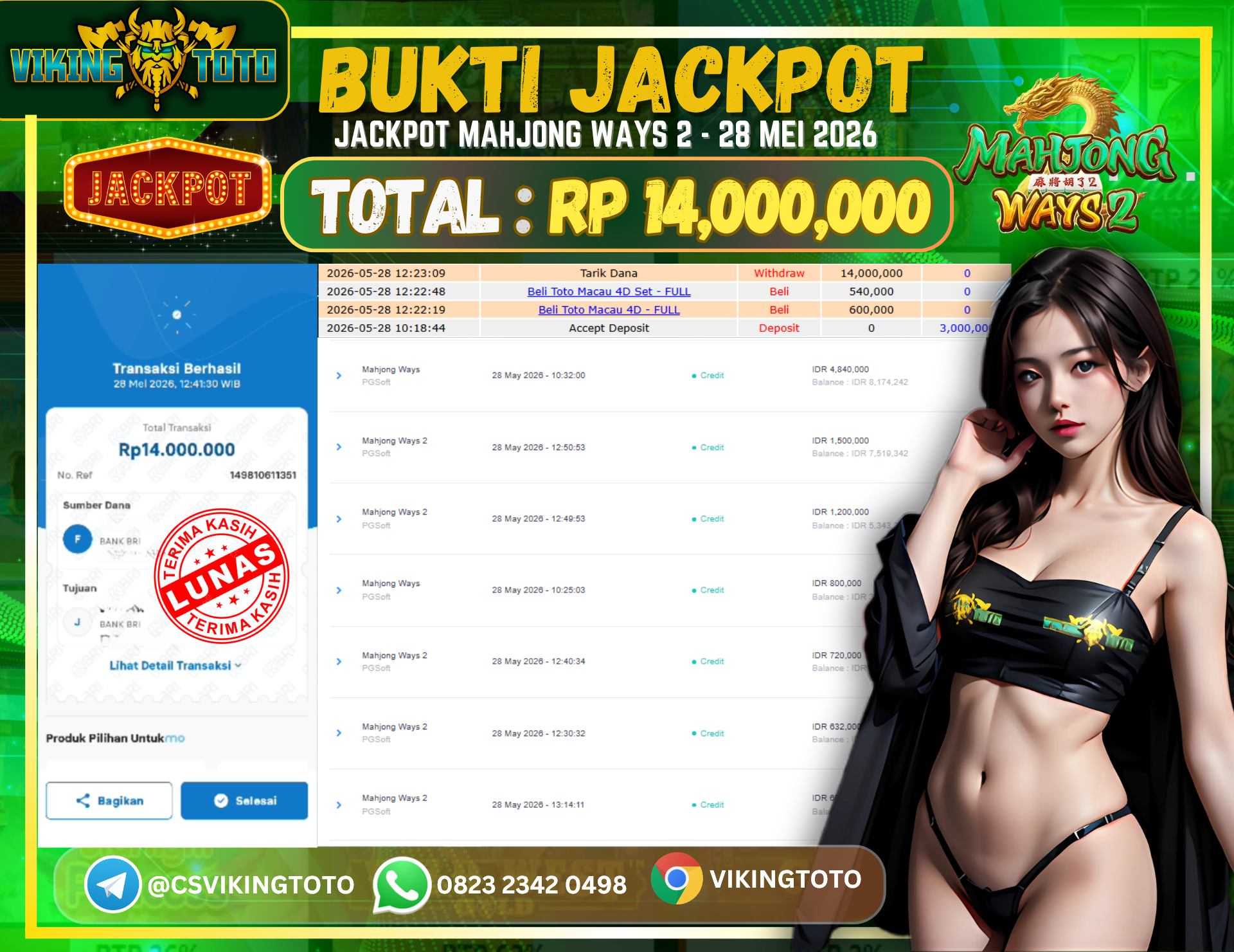 Bukti Jackpot Lunas VikingToto