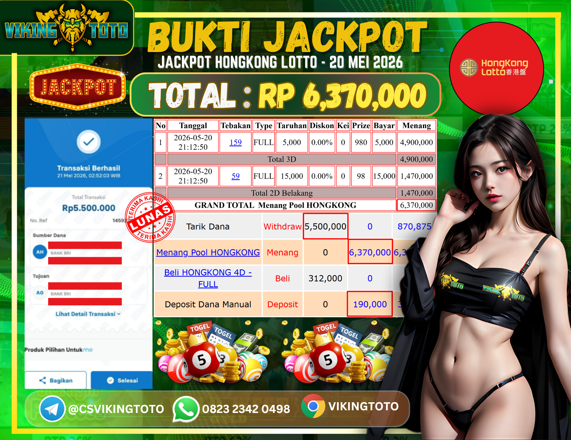 Bukti Jackpot Lunas VikingToto
