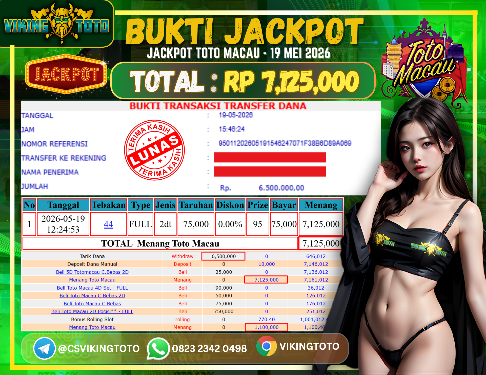 Bukti Jackpot Lunas VikingToto