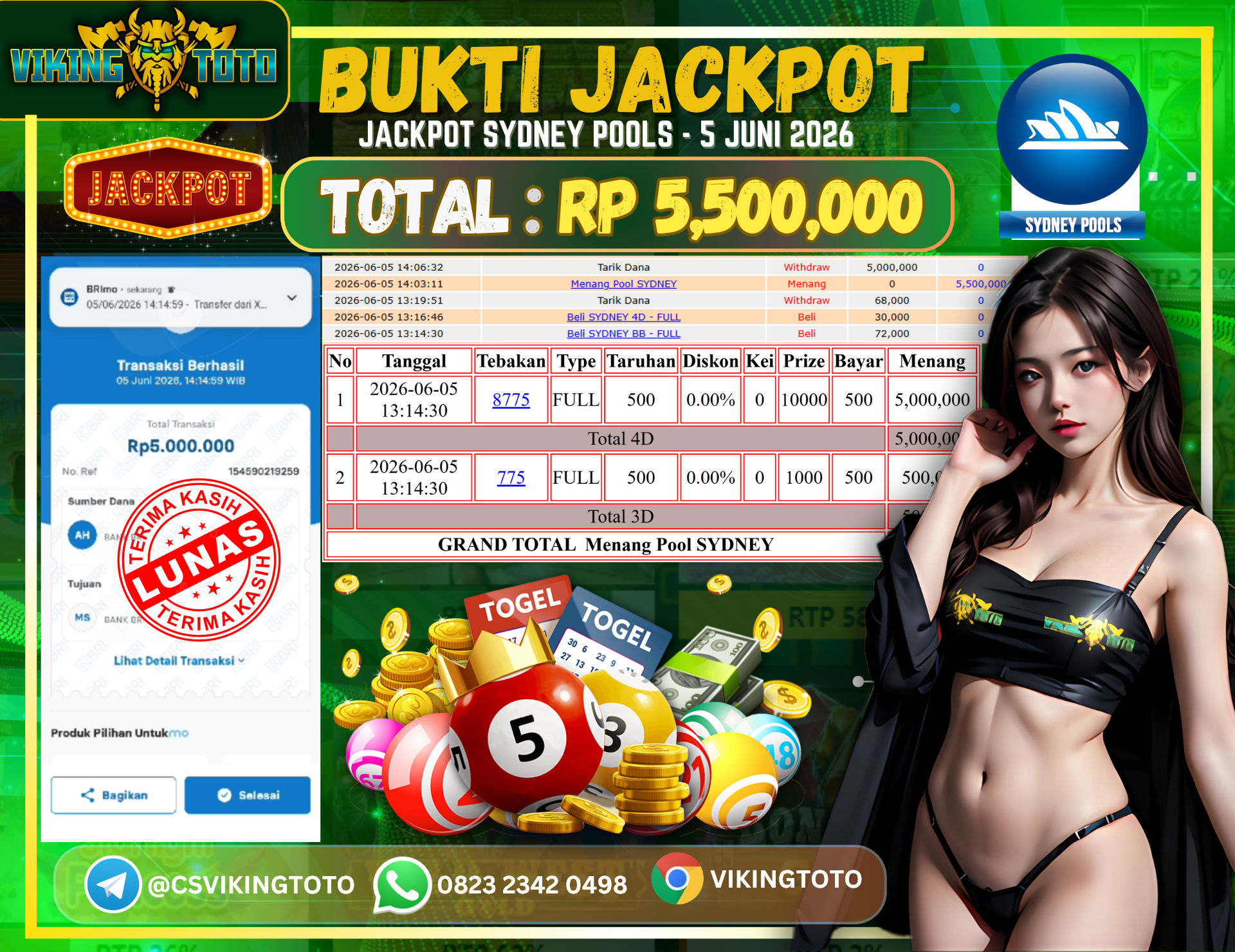 Bukti Jackpot Lunas VikingToto