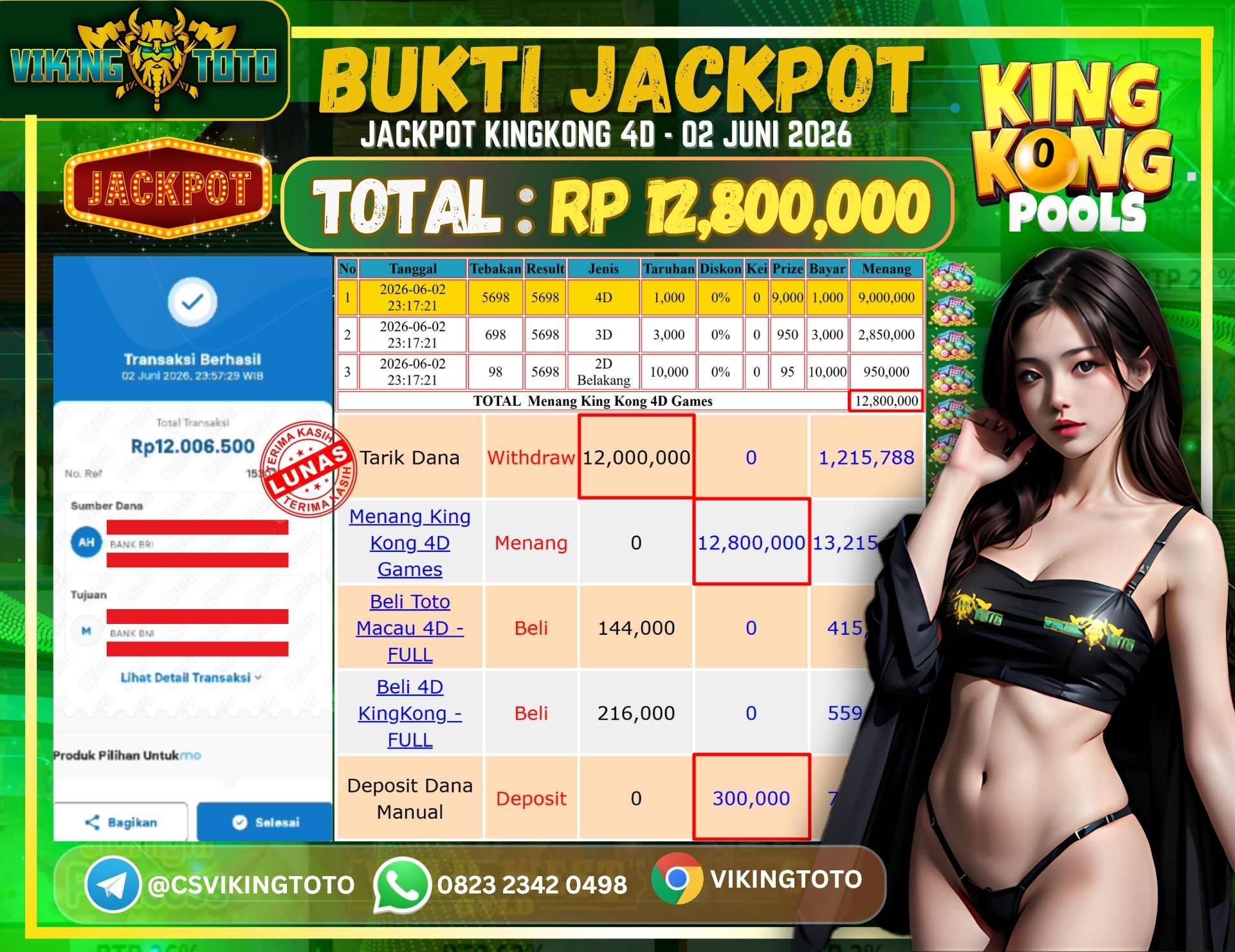 Bukti Jackpot Lunas VikingToto