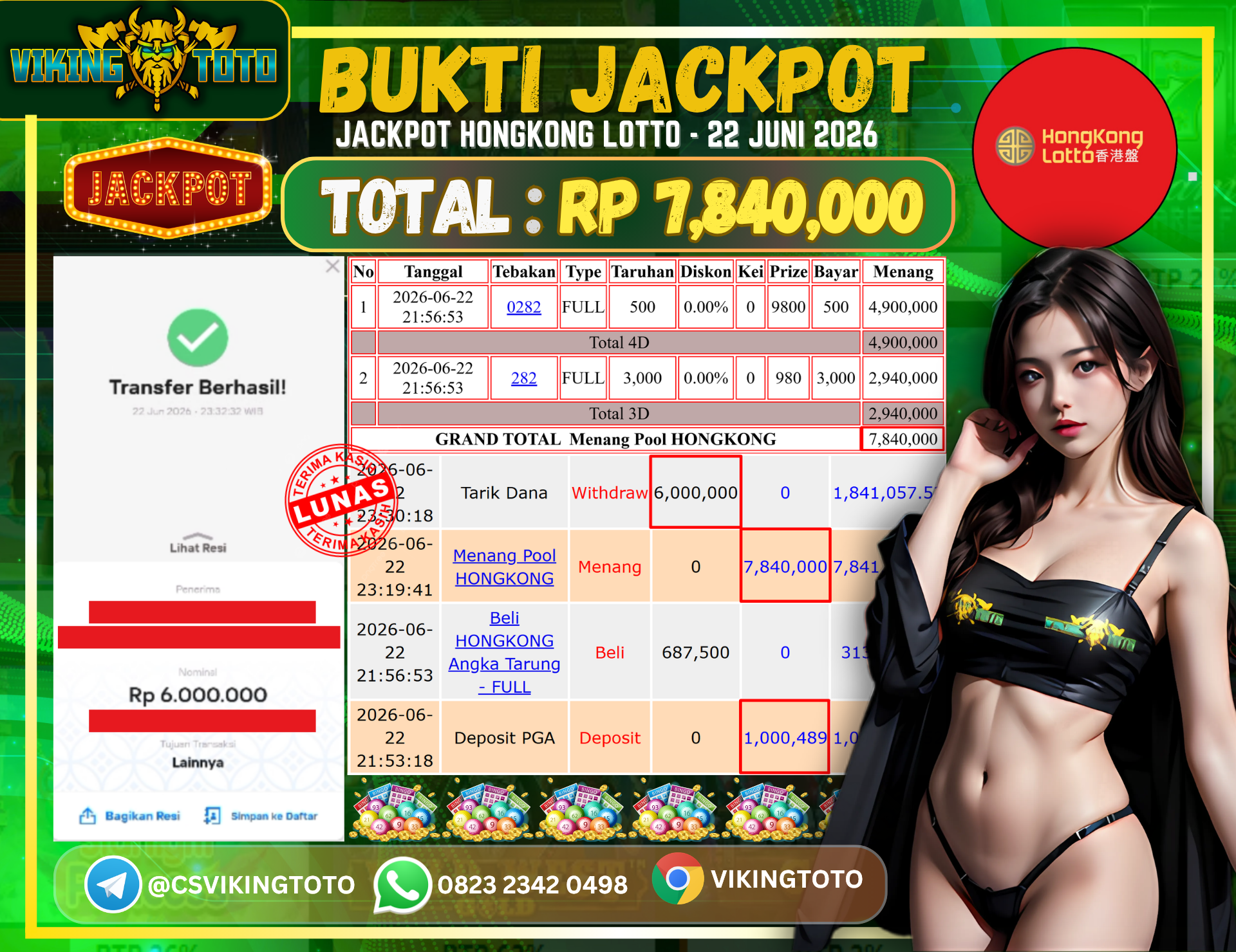 Bukti Jackpot Lunas VikingToto