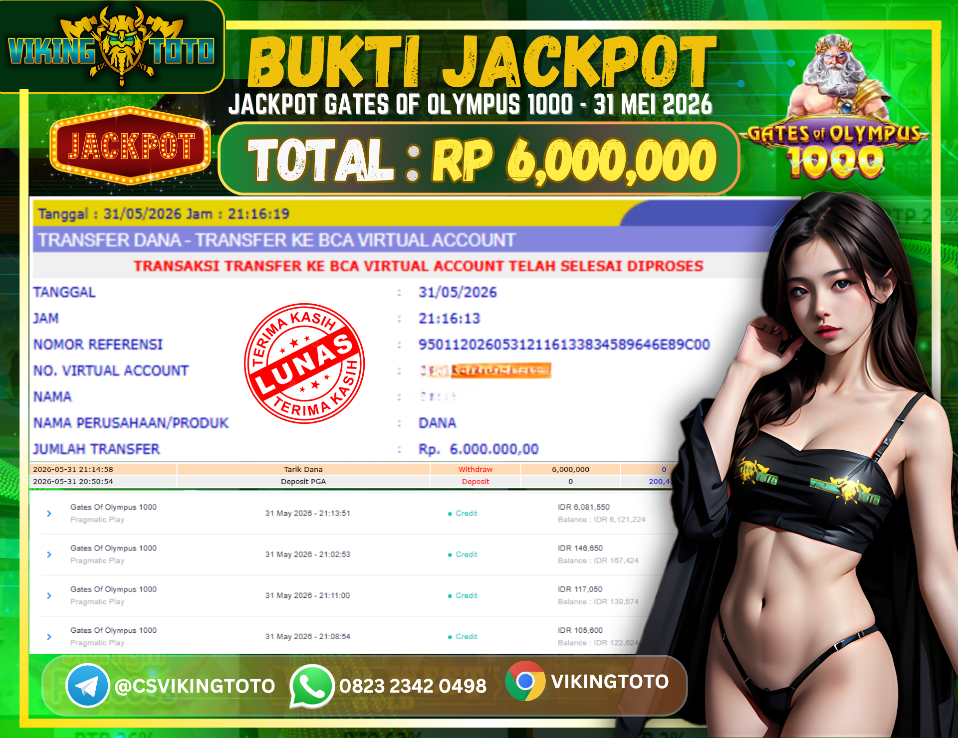 Bukti Jackpot Lunas VikingToto
