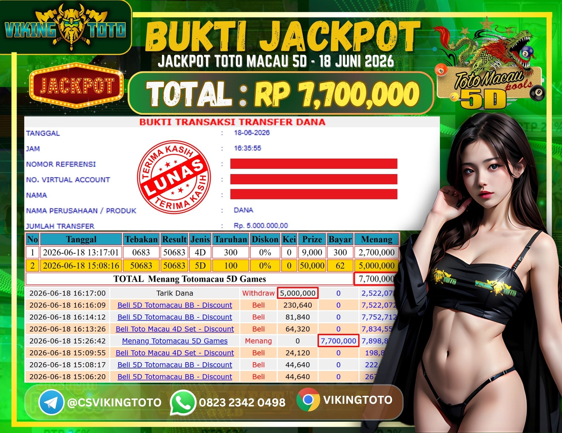 Bukti Jackpot Lunas VikingToto