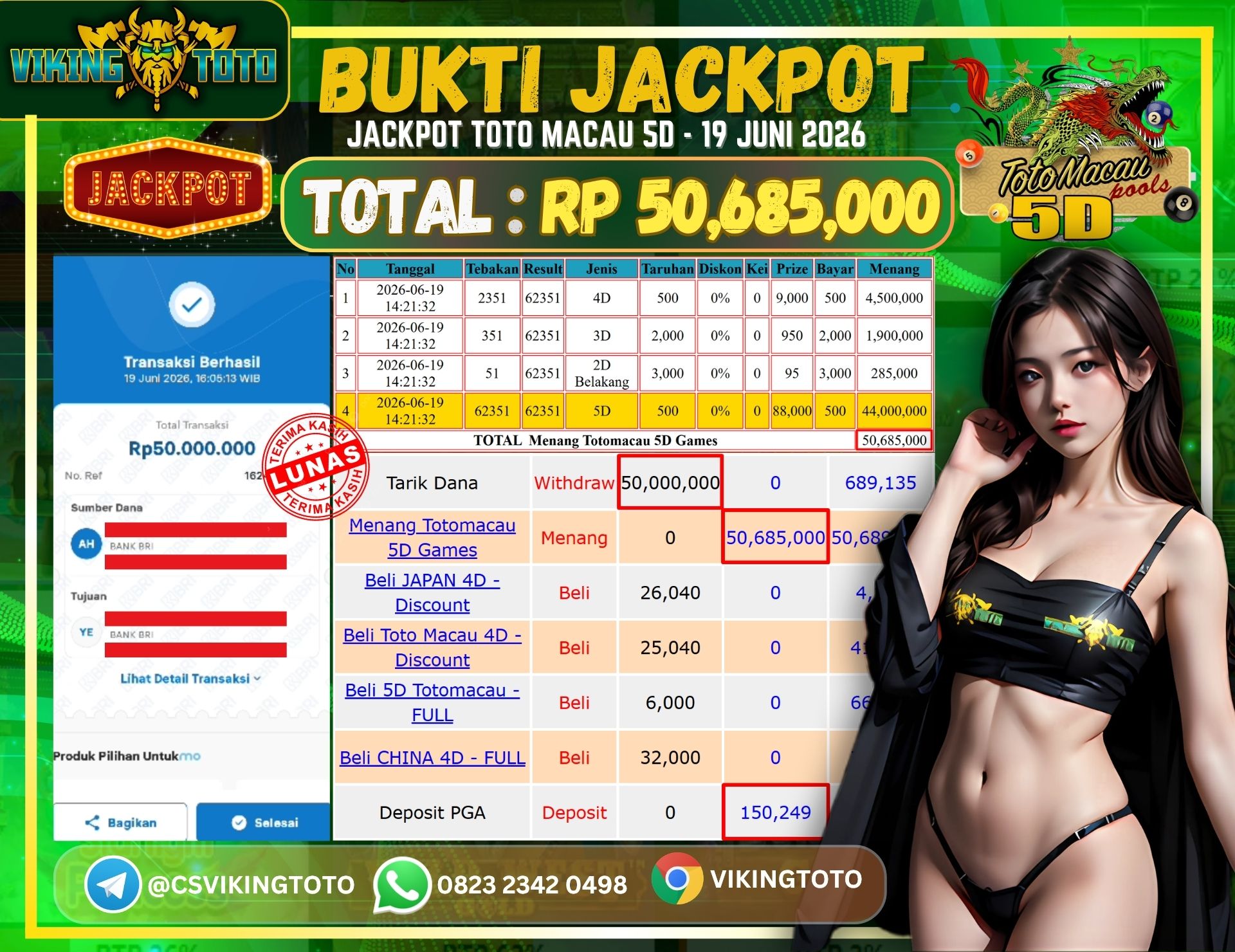 Bukti Jackpot Lunas VikingToto