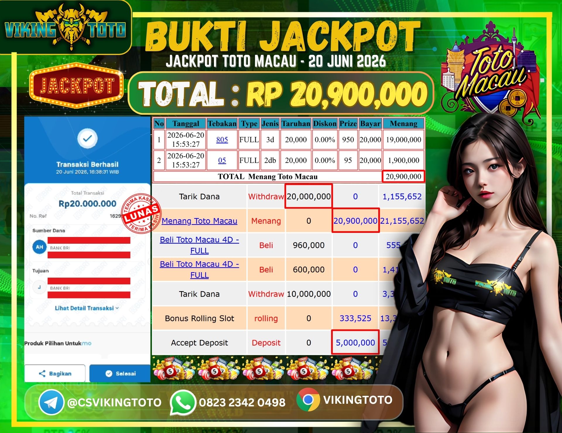Bukti Jackpot Lunas VikingToto