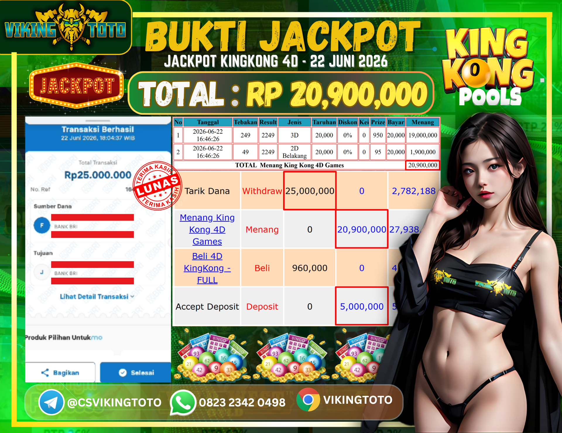 Bukti Jackpot Lunas VikingToto