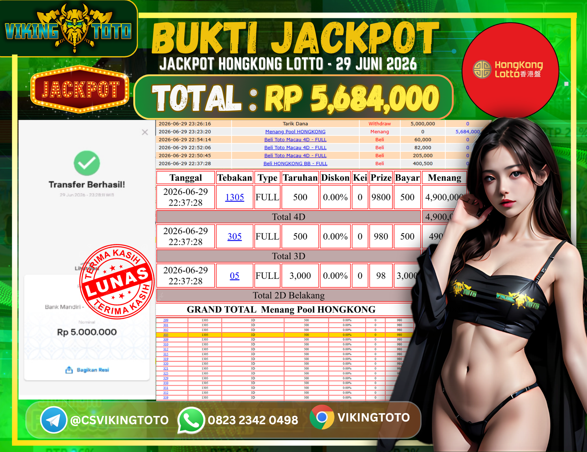 Bukti Jackpot Lunas VikingToto