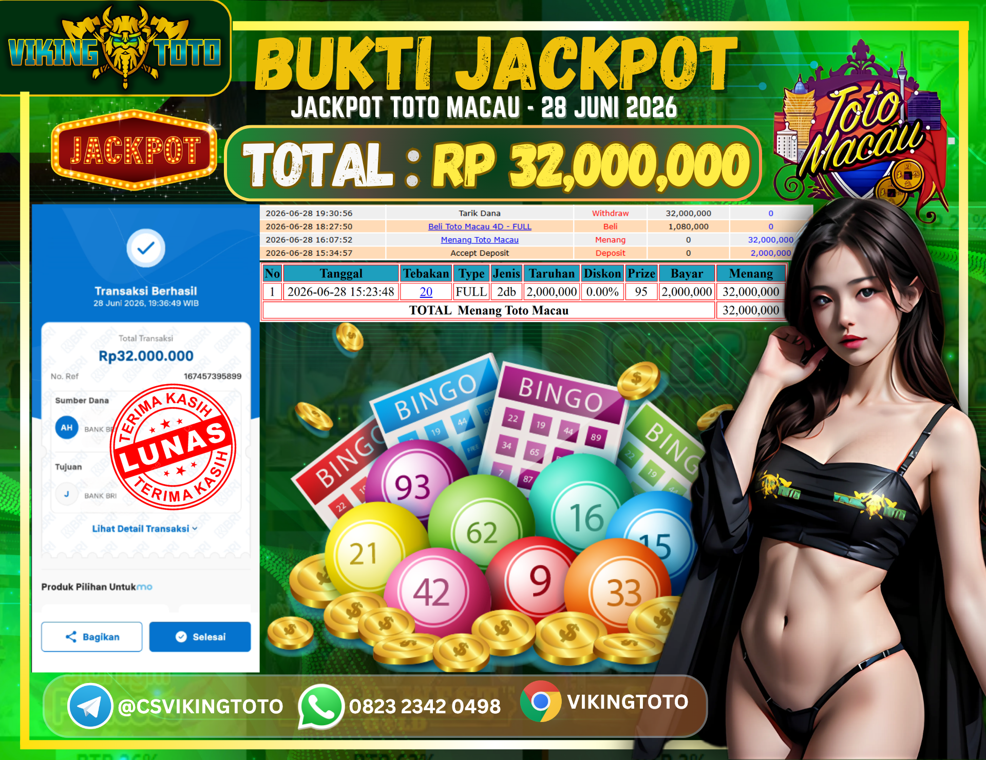 Bukti Jackpot Lunas VikingToto
